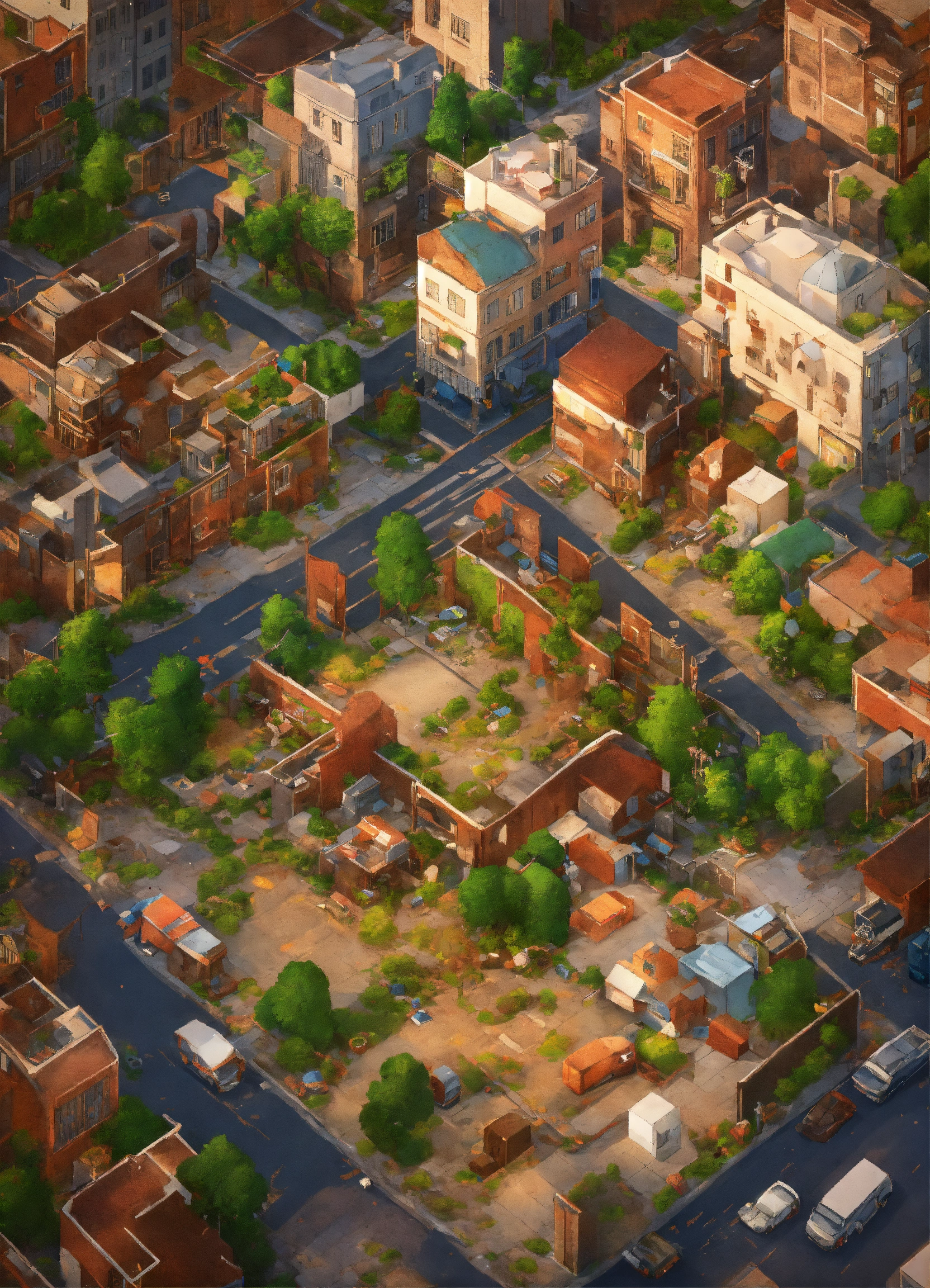 Lexica - Simple blocky pixel image in a 3/4 top-down perspective with ...