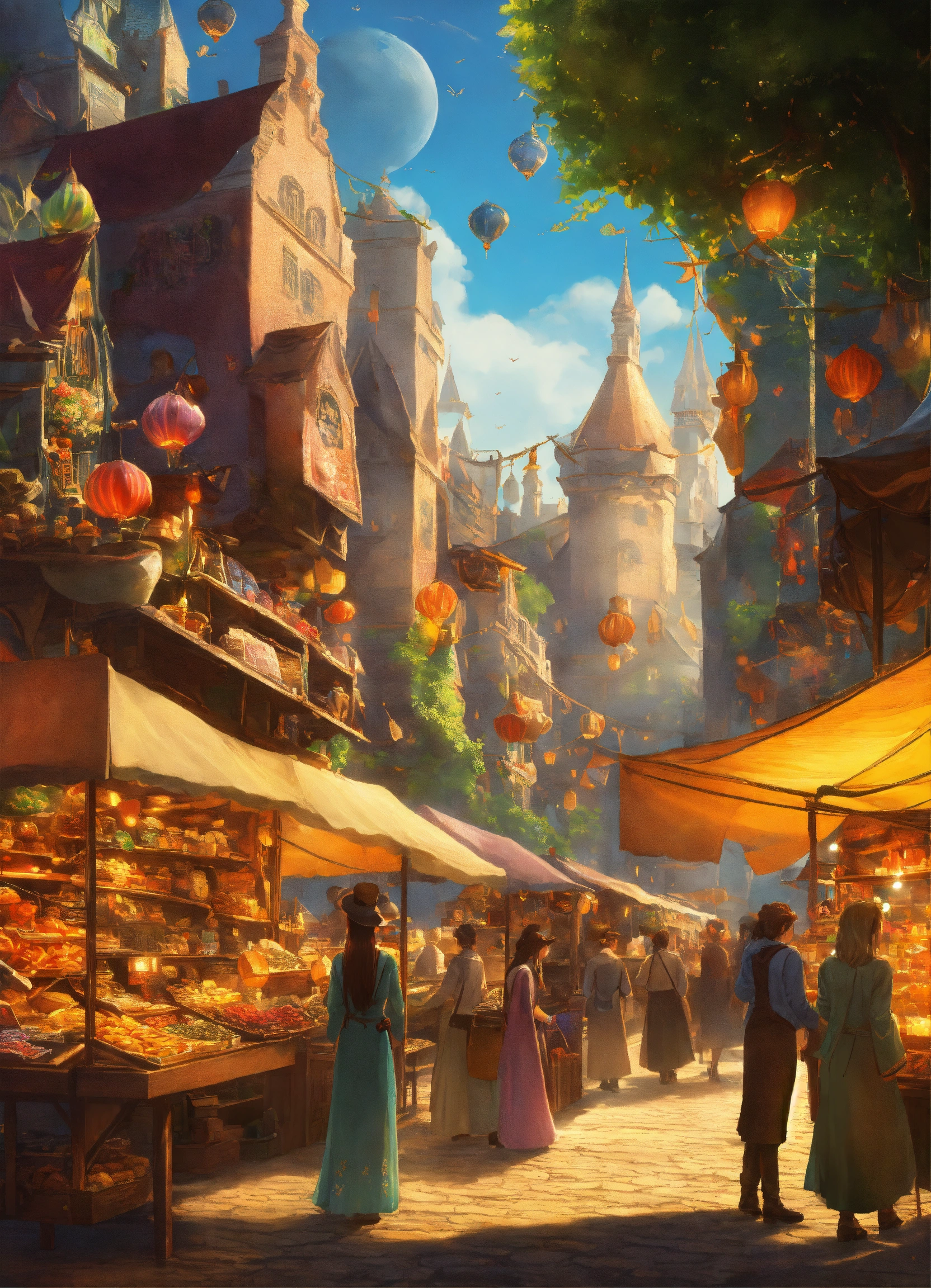 Lexica - The Magical Market Imagine a bustling marketplace in a magical ...