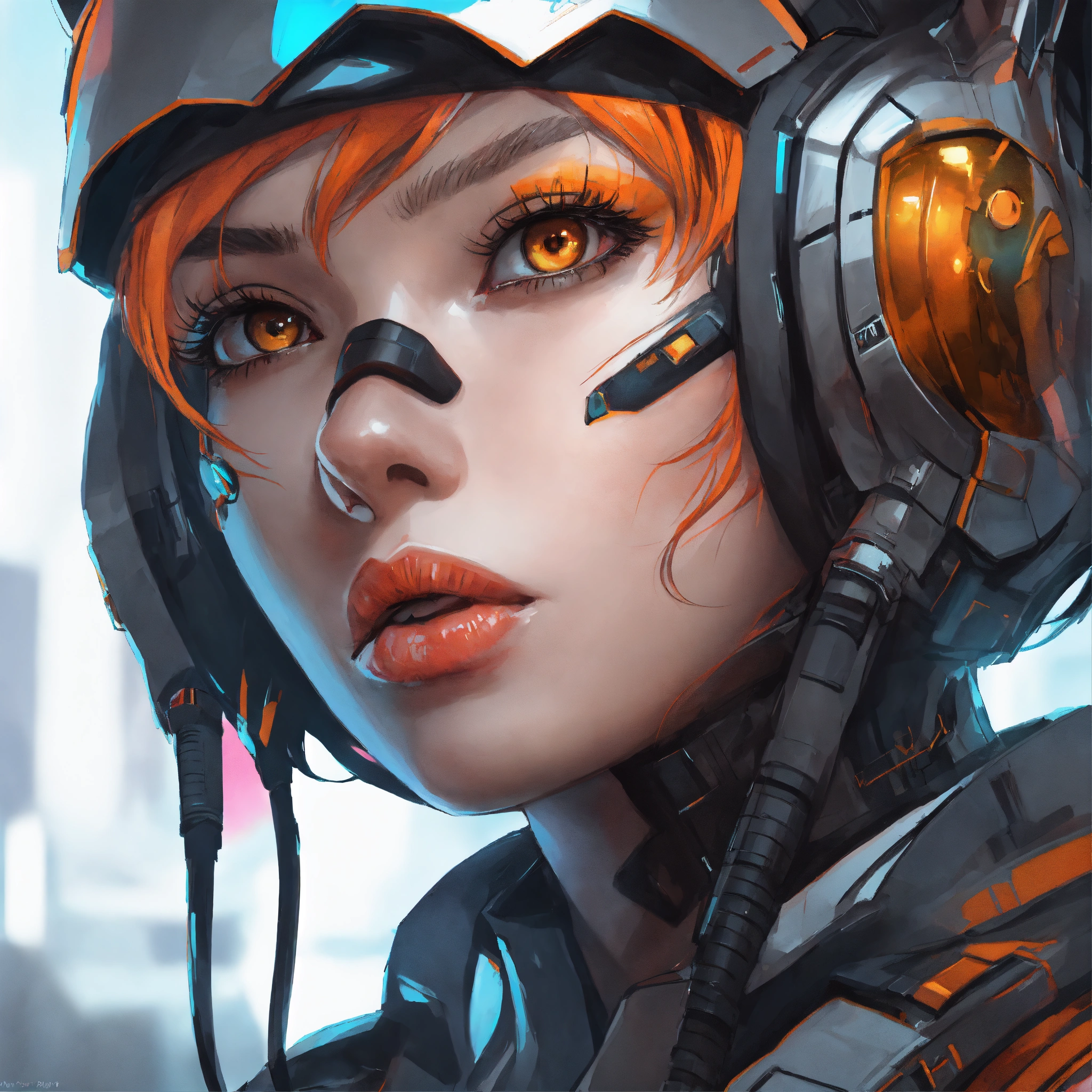 Lexica - Abstract style anime art of a cyberpunk girl, 8k, side on head ...