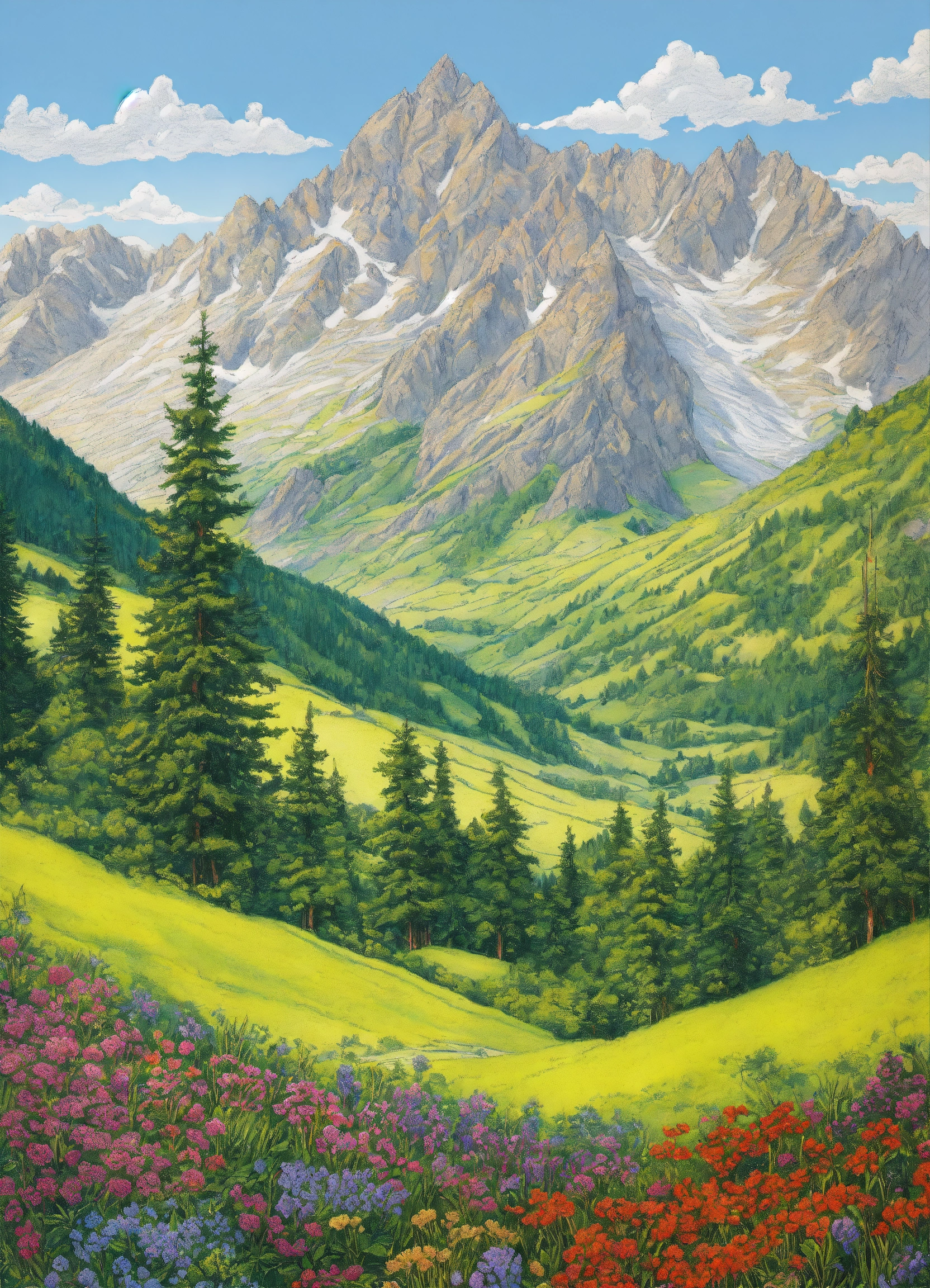 Lexica - Austrian mountains a beautiful and highly detailed bright ...