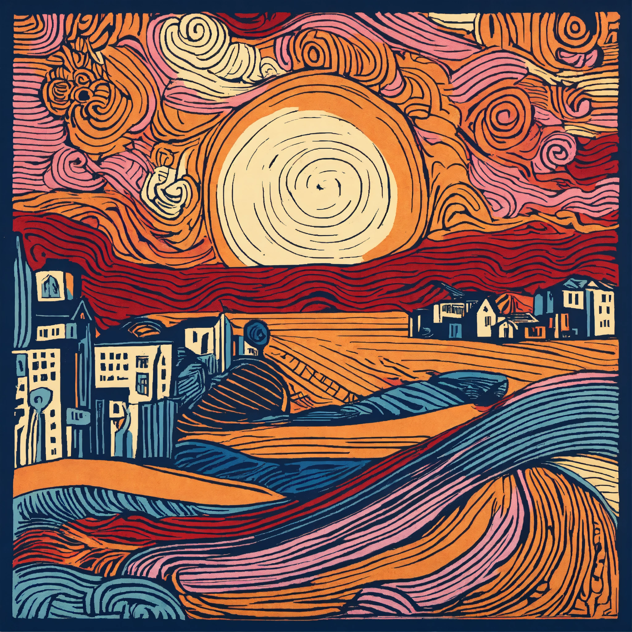 Lexica - Linocut, drawing abstract art, style inspired by pablo picasso