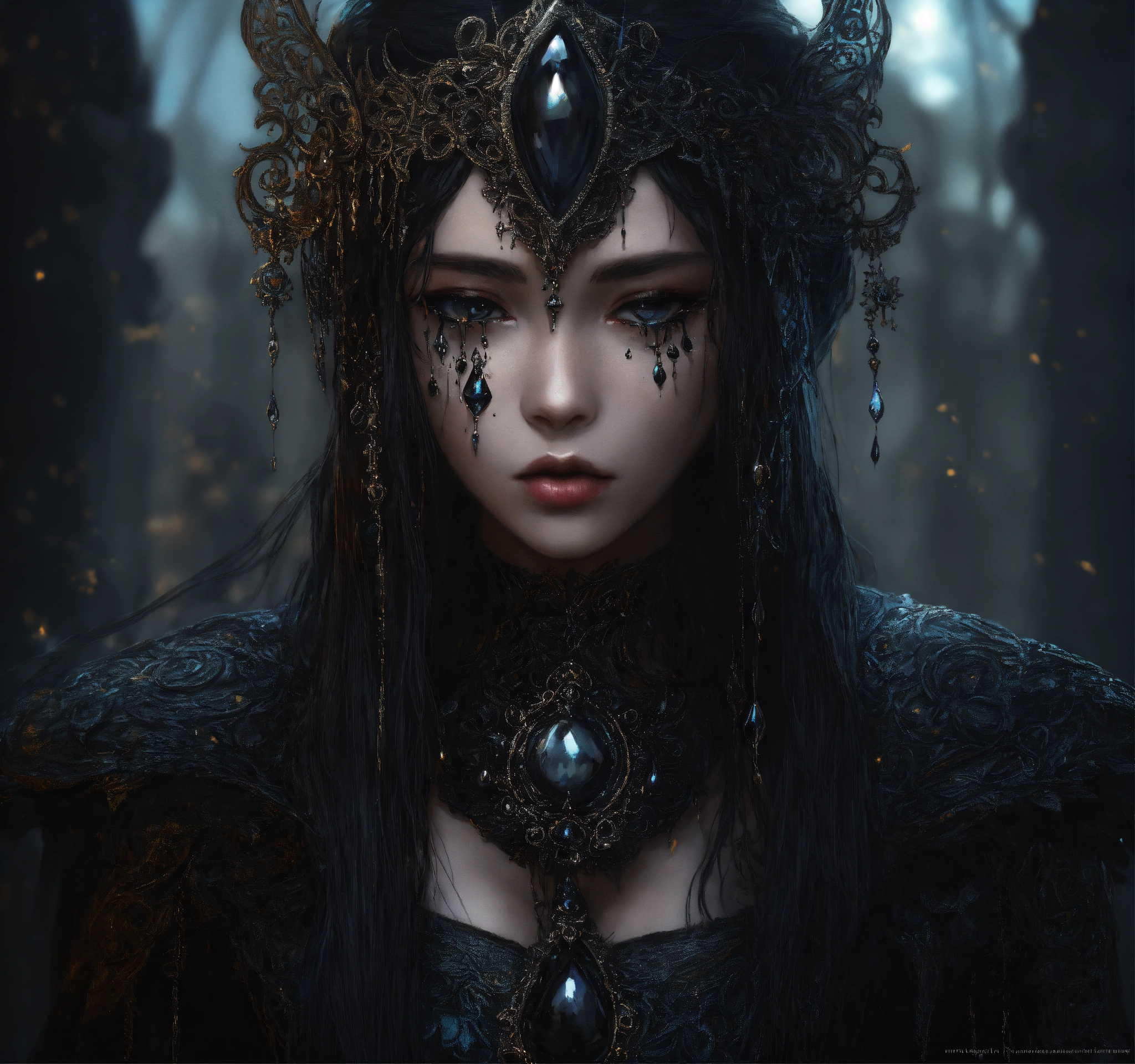 Lexica Black tears, intricate art, dark fantasy style