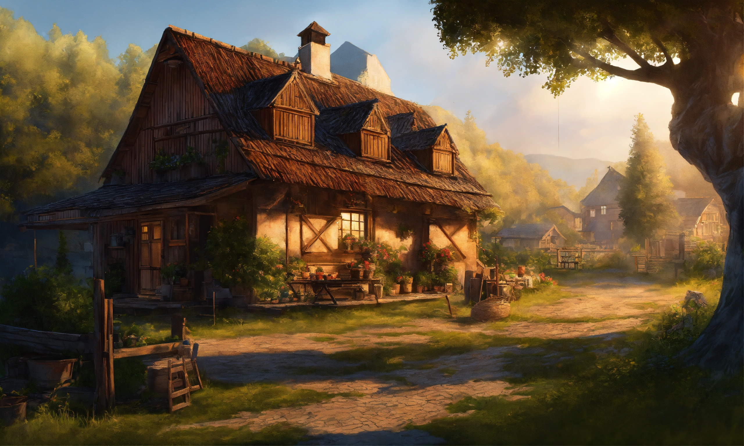 Lexica - Very high detailed, ultra realistic, 2d illustration, village ...