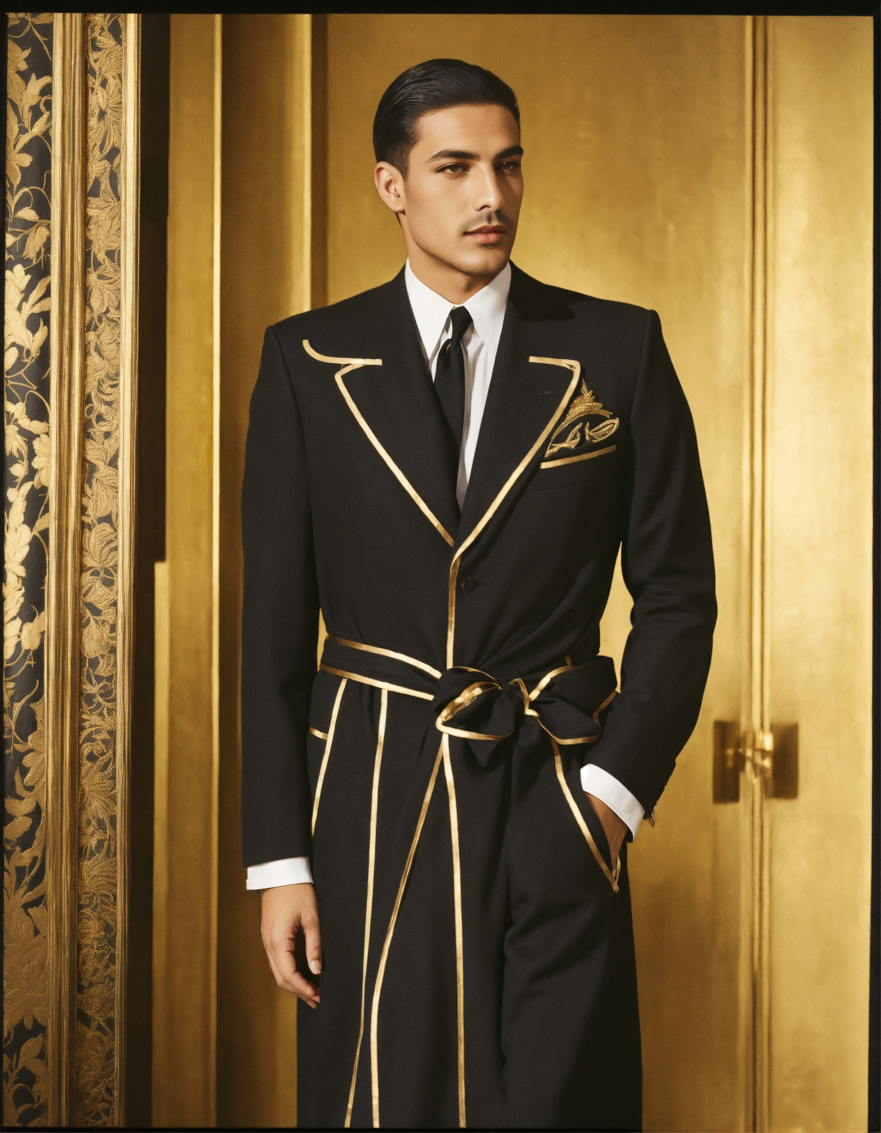 Lexica - Suit art deco kuwait flight new look bisht gold frame black ...