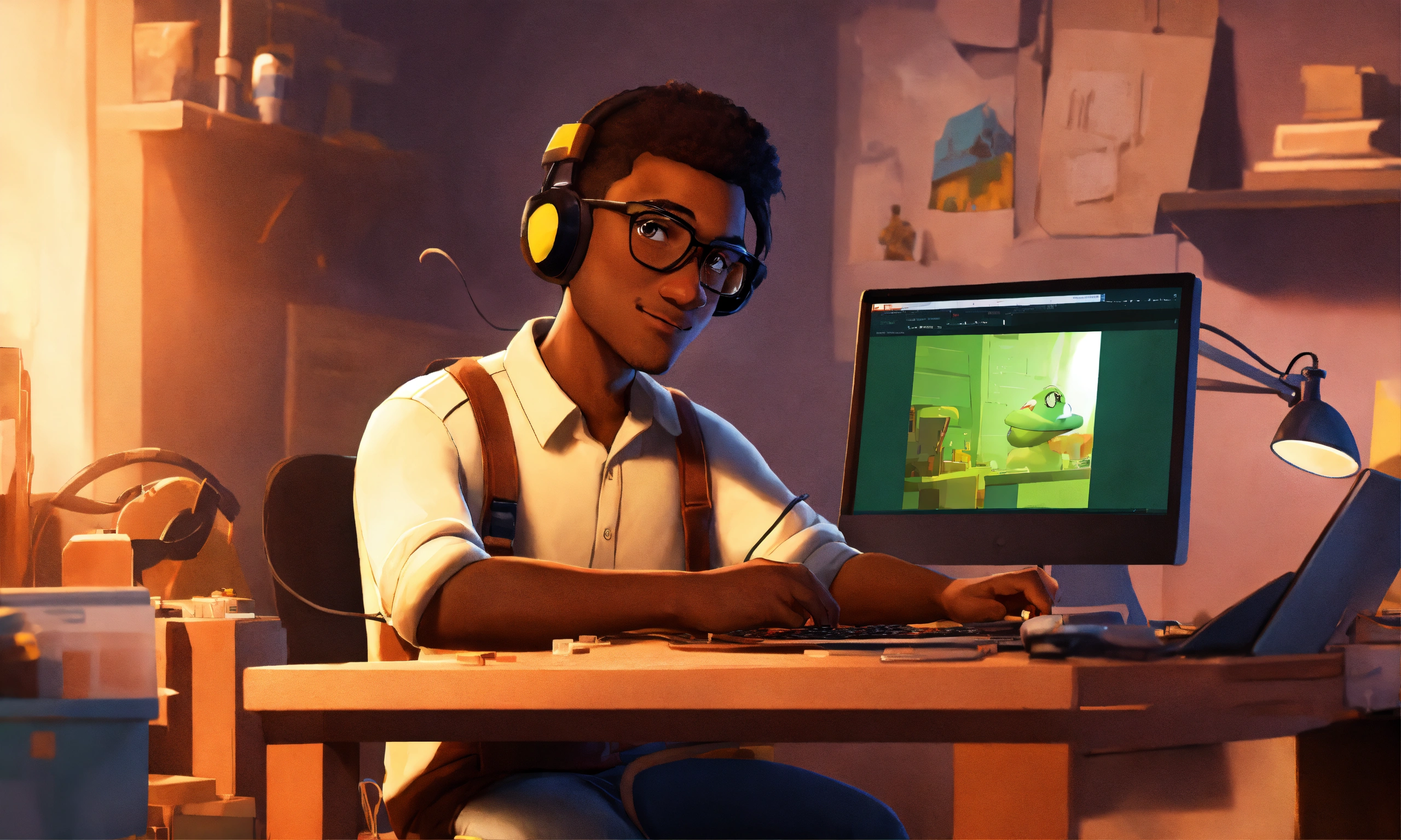 Lexica - Generate a Disney Pixar style image, a dark-skinned man ...