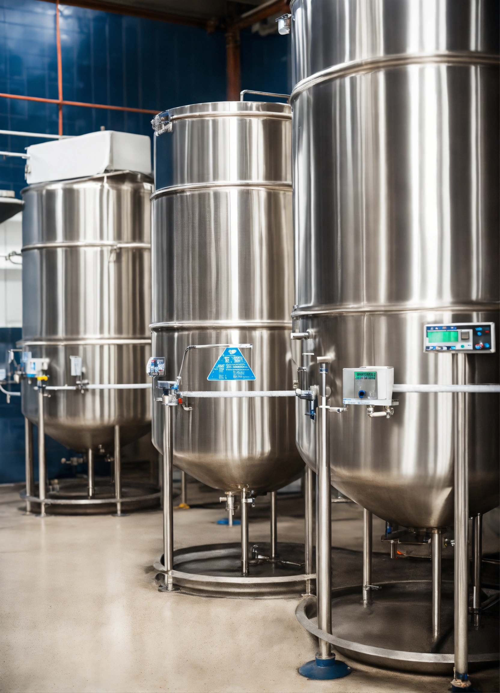 Lexica - Multiple steaming stainless steel tanks with open lids filled ...