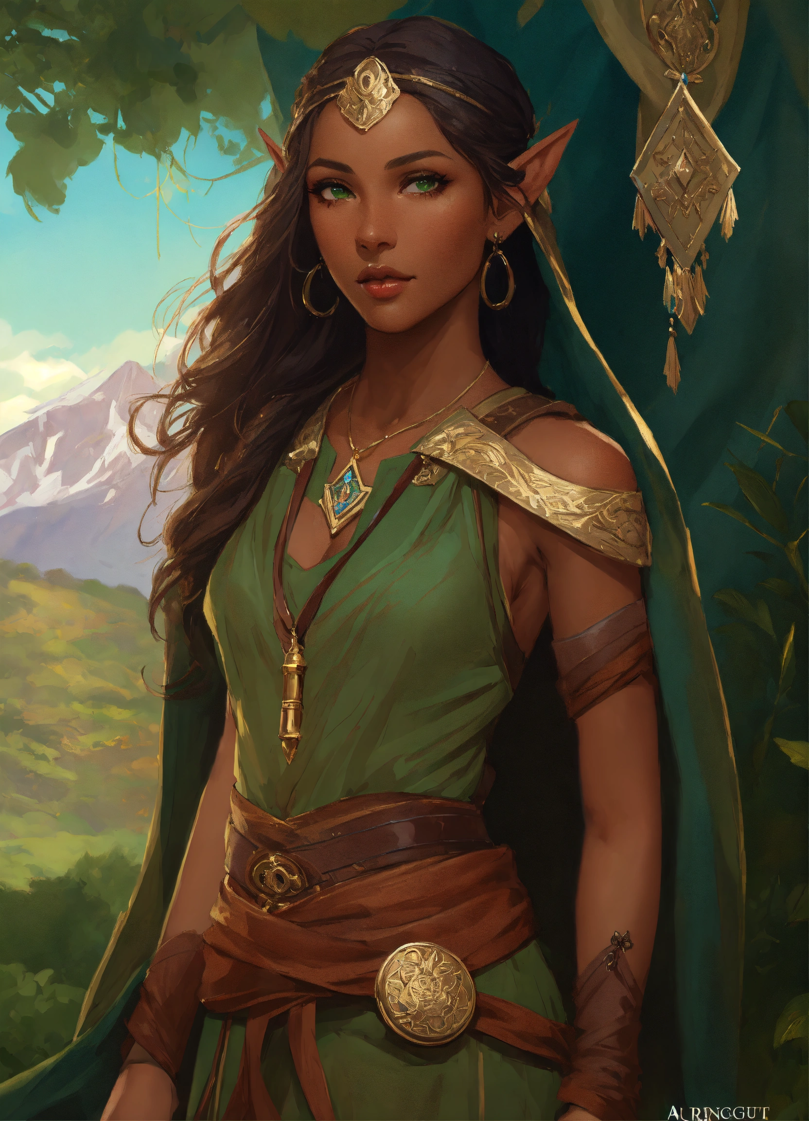 Lexica - Full body portrait of gorgeous elf female scout, high ...