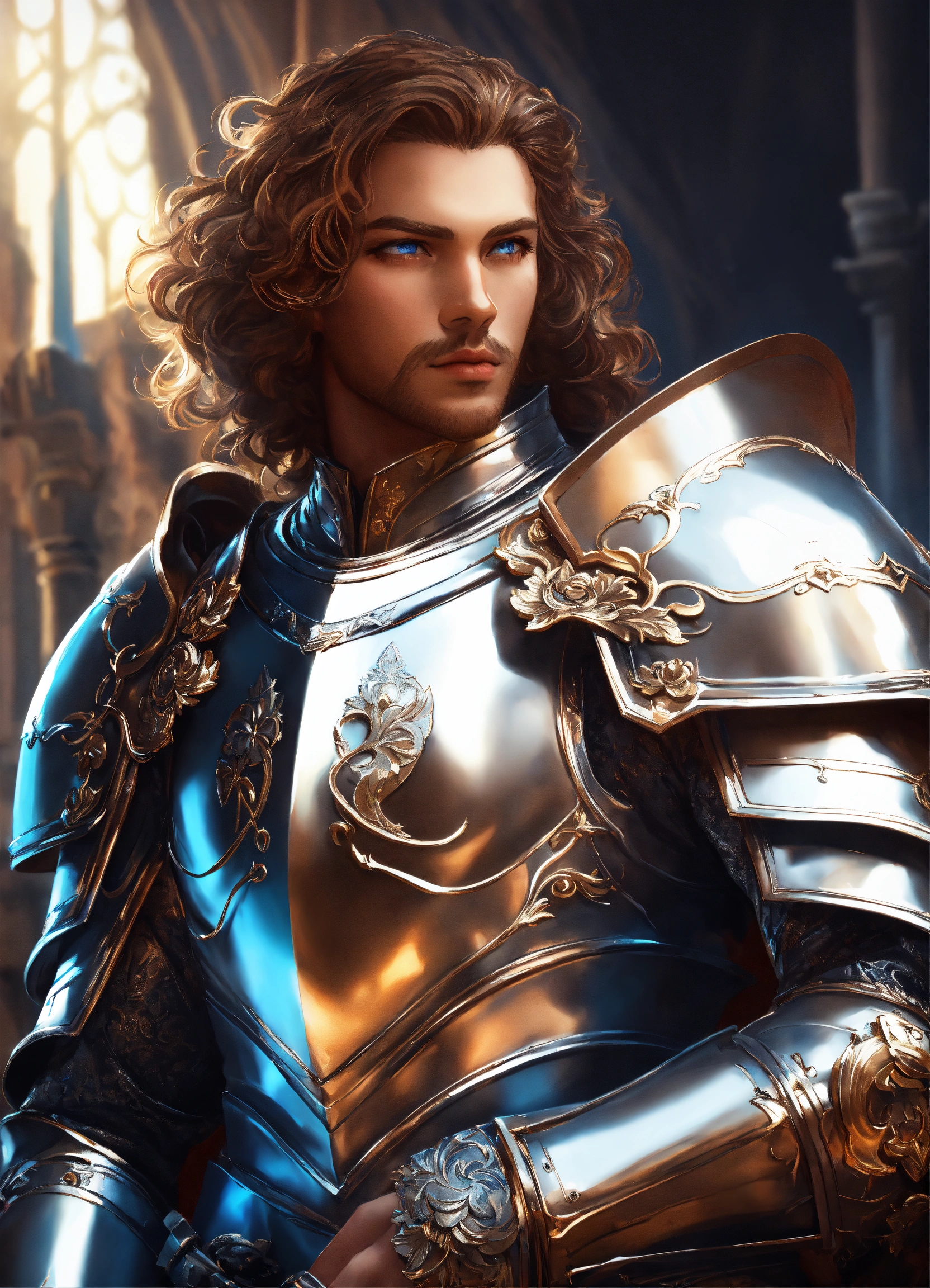 Lexica Portrait of sir galahad, intricate silver armor, knight