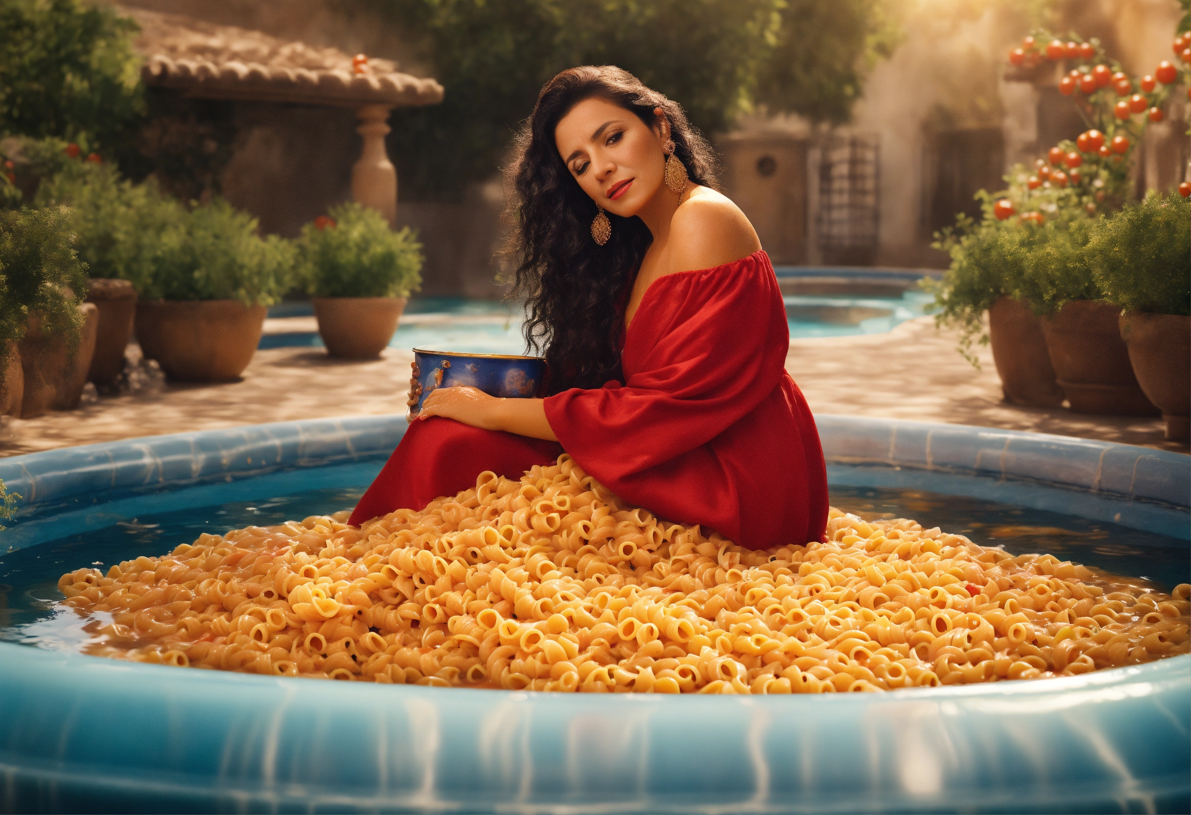 Lexica - Spanish folk singer isabel pantoja in a water pool full of ...