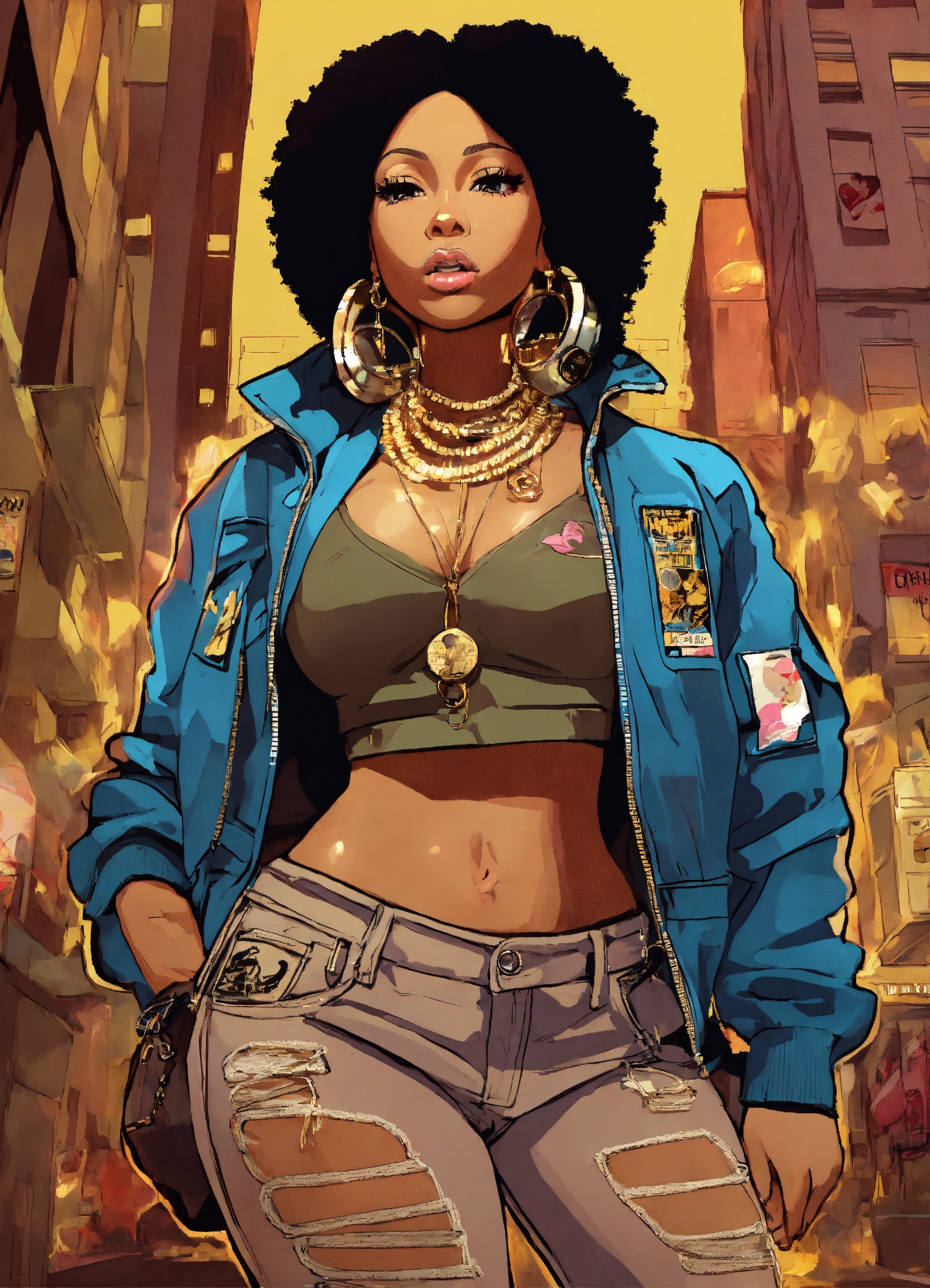 Lexica - Hip hop art style Nicki Minaj boondocks full body, image size:1664x2304