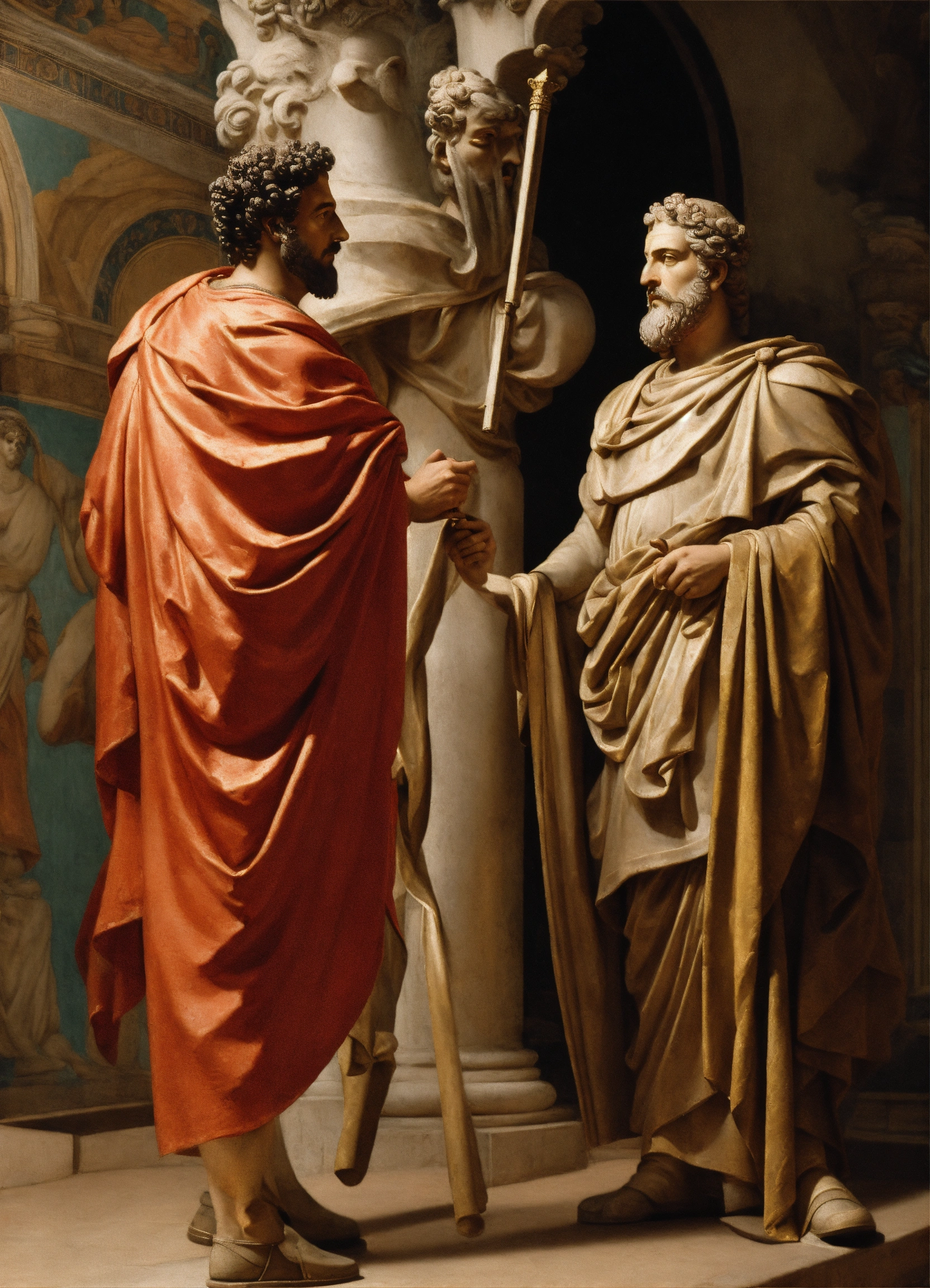 Lexica Please make me a foto of Marcus Aurelius and Lucius Anneo