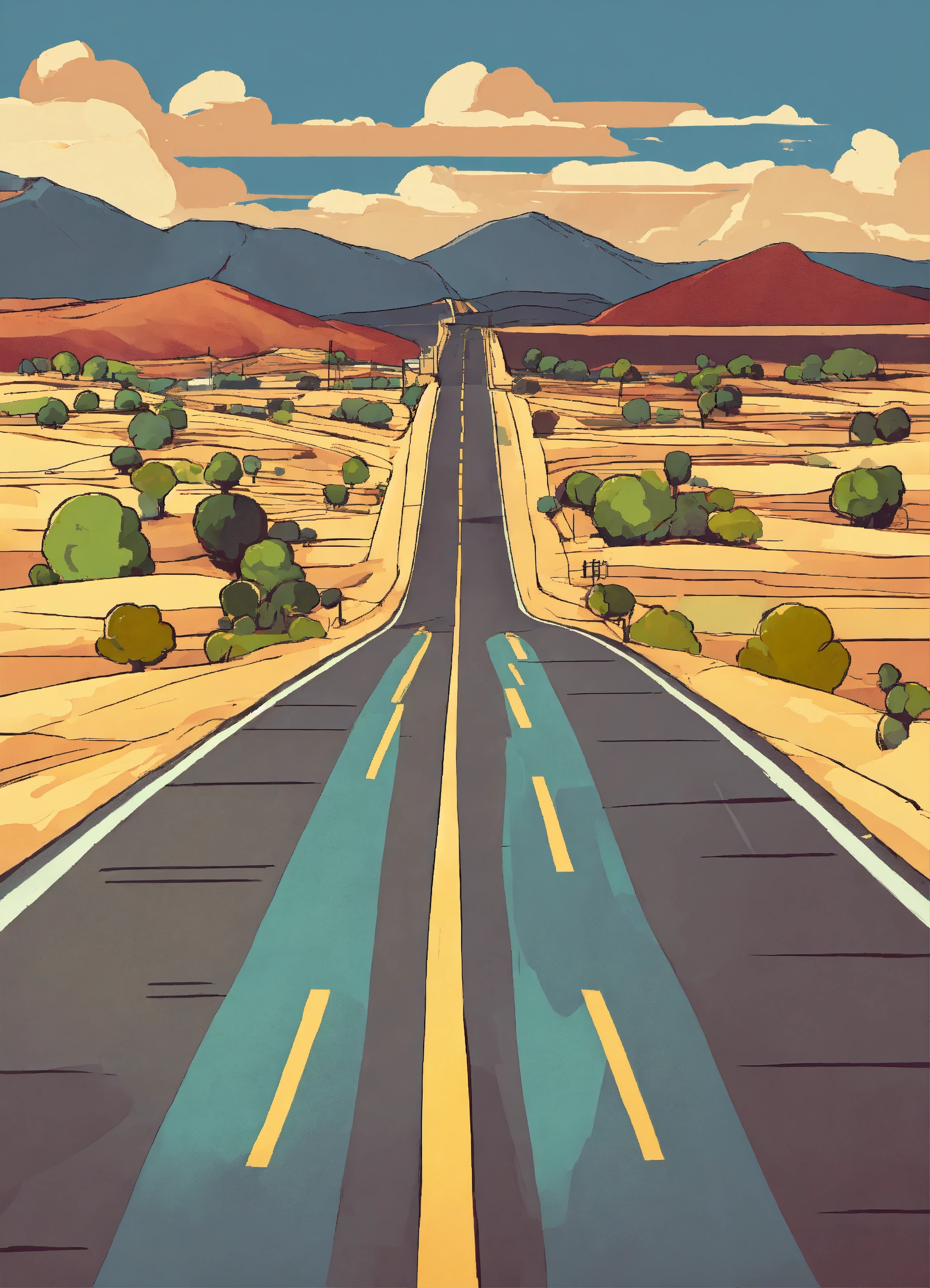 Lexica - Road cartoon from right way