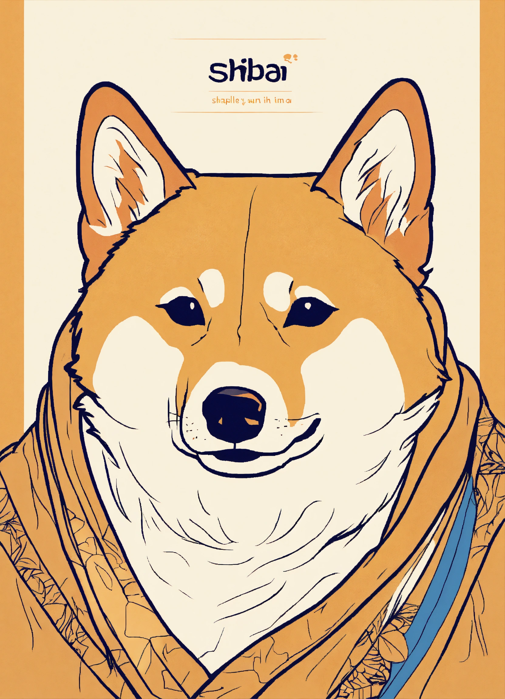 Lexica - Simple dribble line drawing Shiba Inu