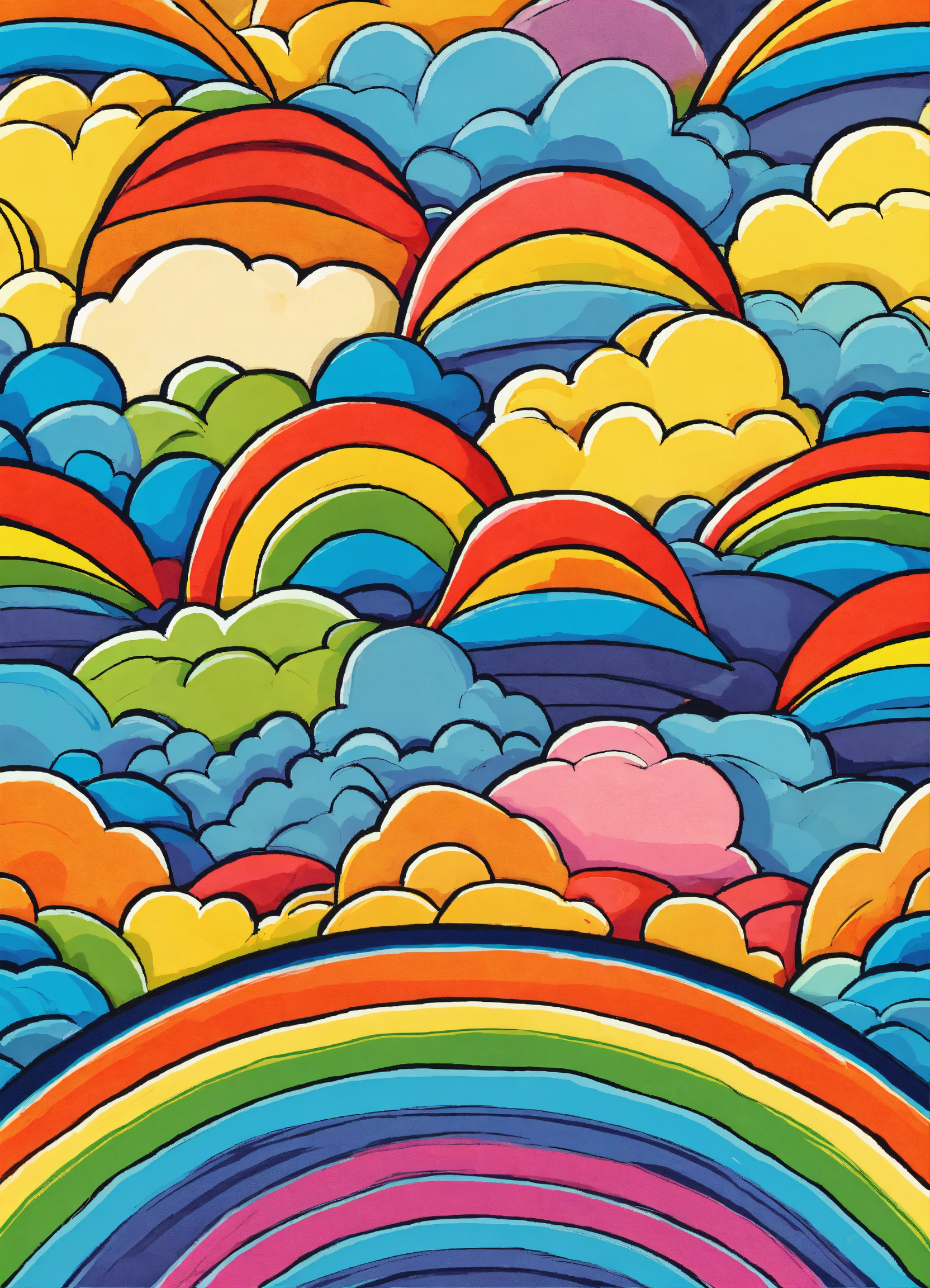 Lexica - Little rainbow pattern, in cartoon art