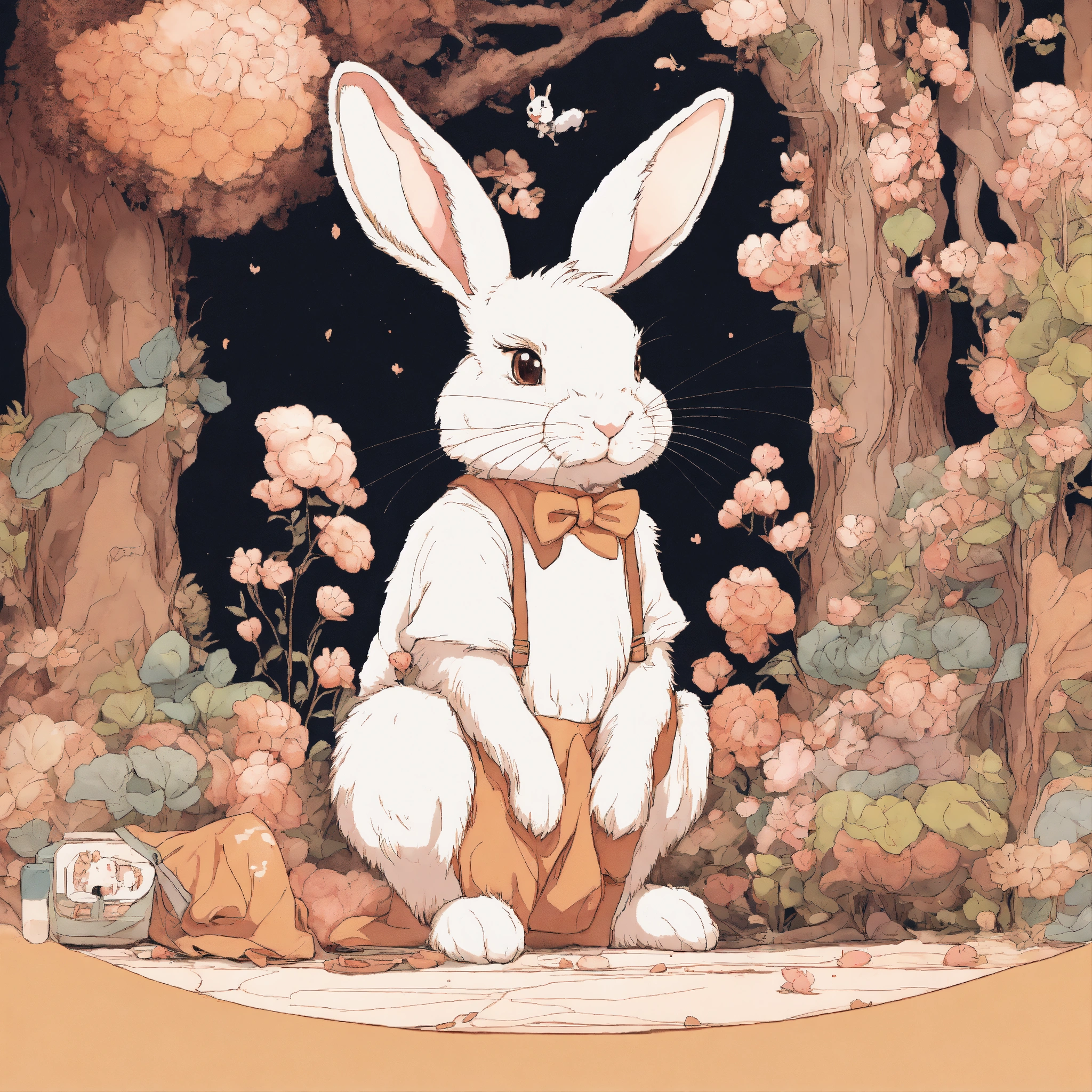 Lexica - A cute bunny, the style of 90's vintage anime, surrealism ...