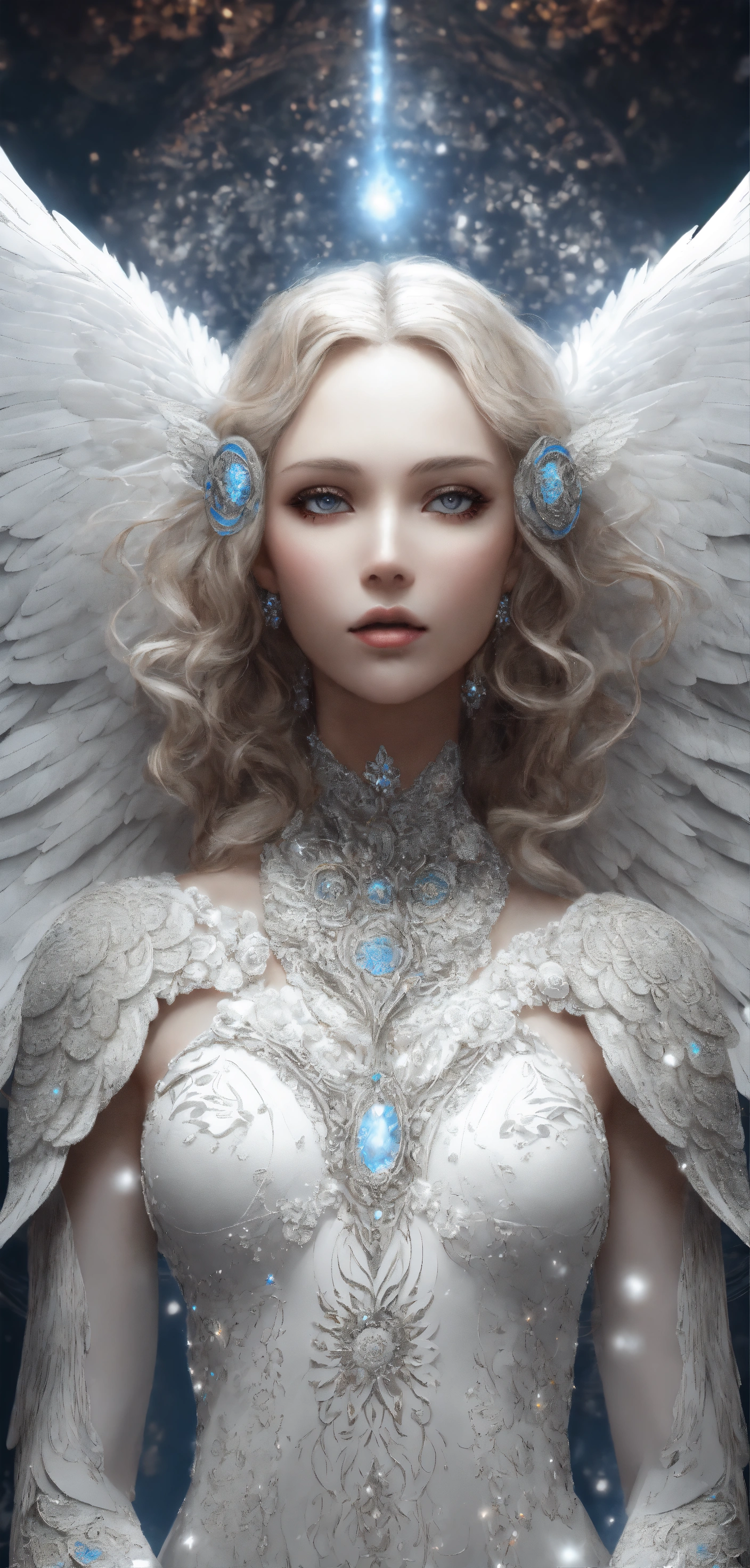 Lexica - Angel woman with white angel wings, large and detailed 4D ...
