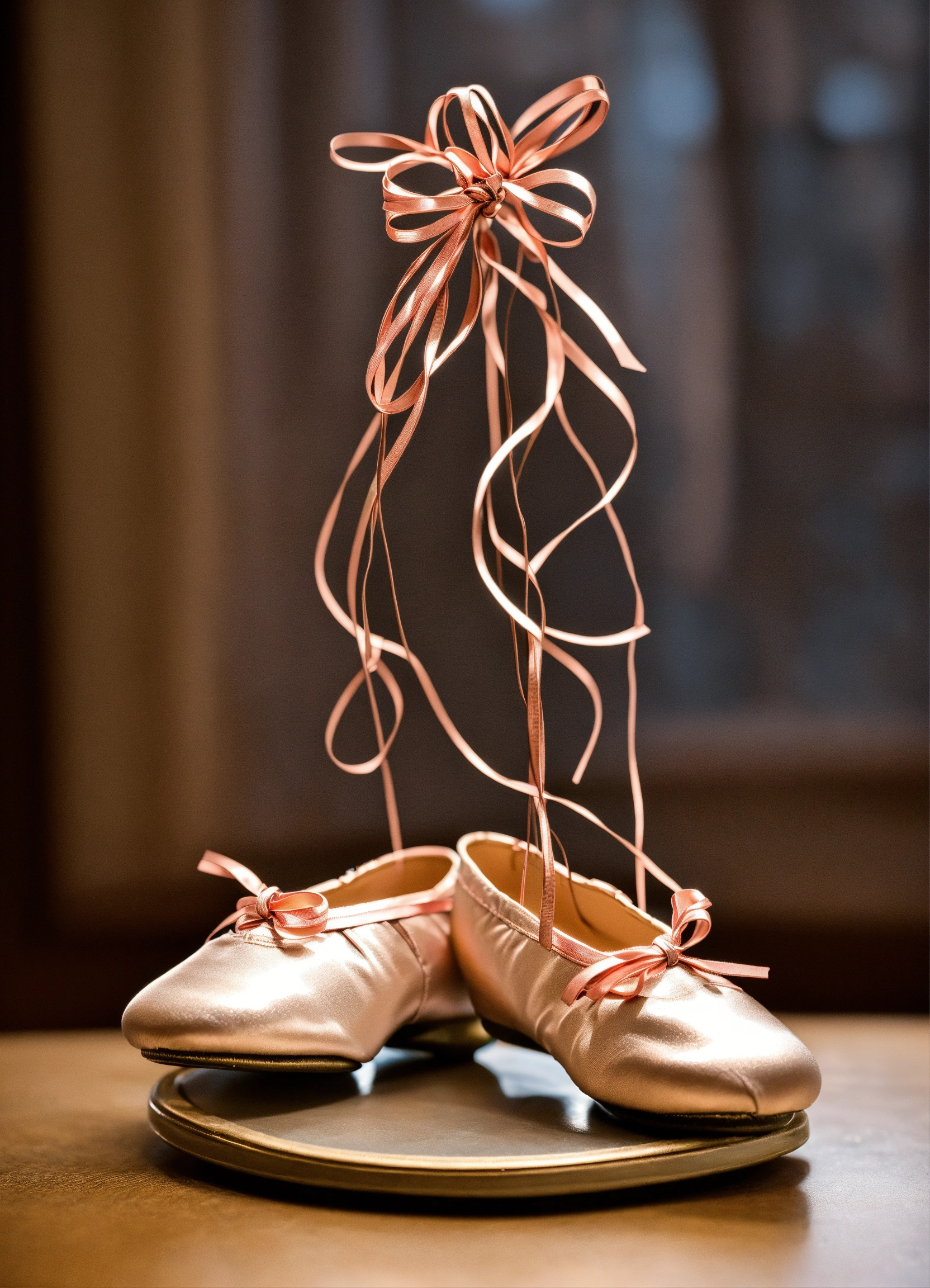 Lexica - Photo of a wire sculpture of a pair of ballet shoes, tied ...