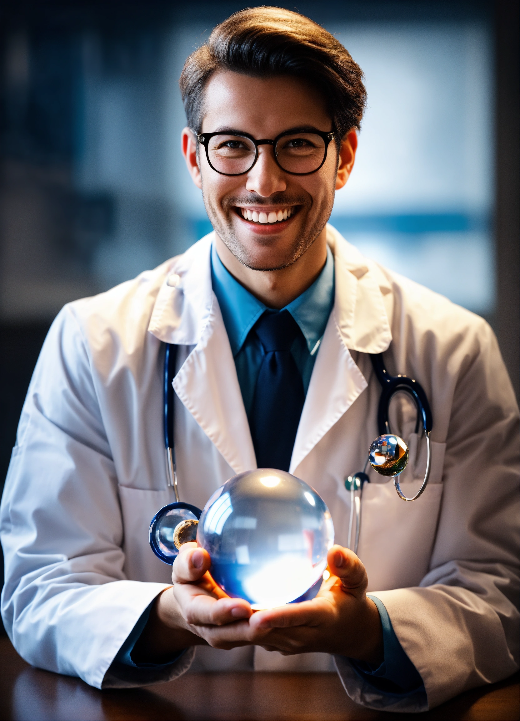 Lexica - A hyper-realistic photograph of a smiling, confident doctor ...