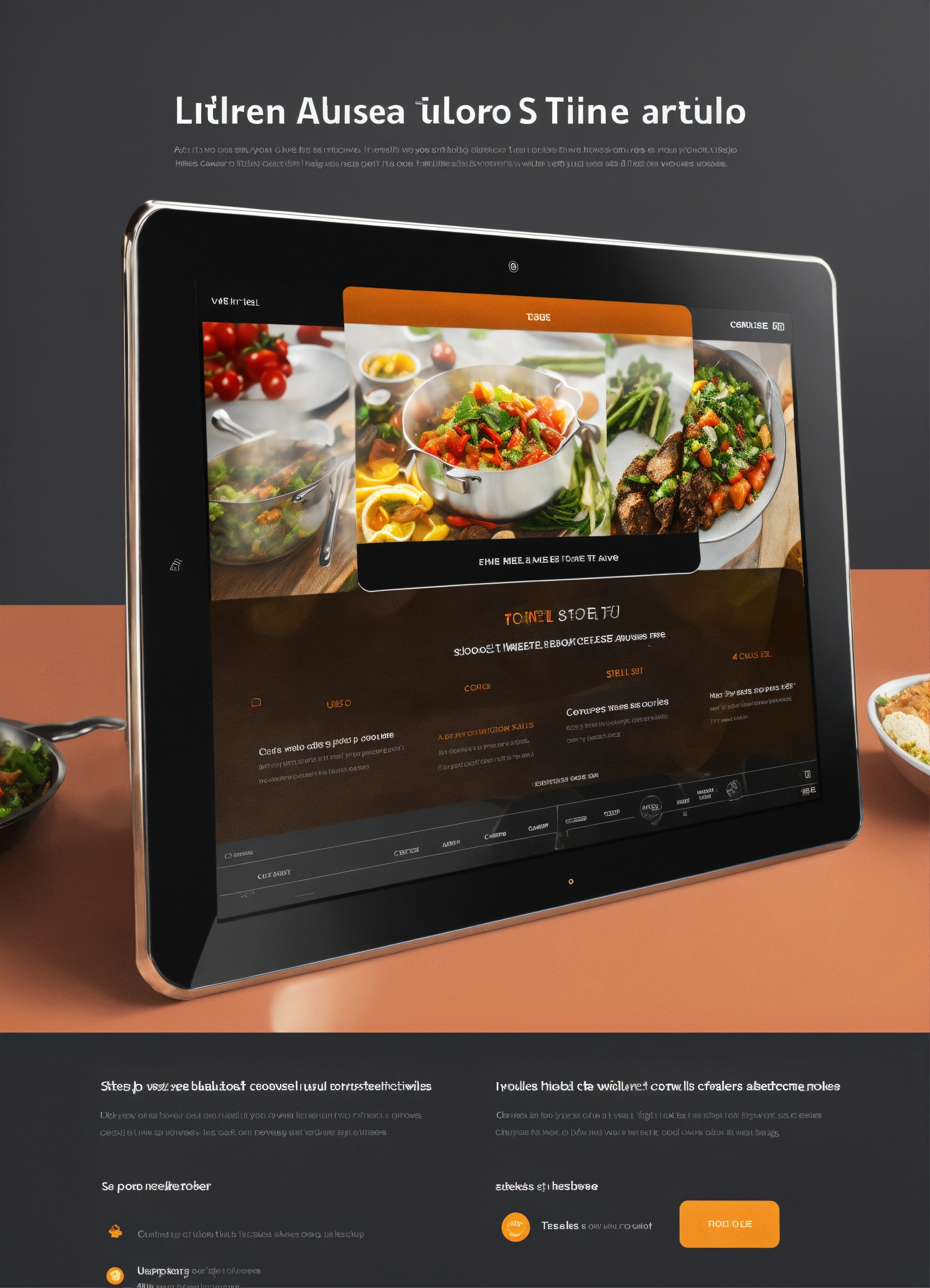 Lexica - Tablet horizontal site, ui design, induction cooktop app, 4 ...
