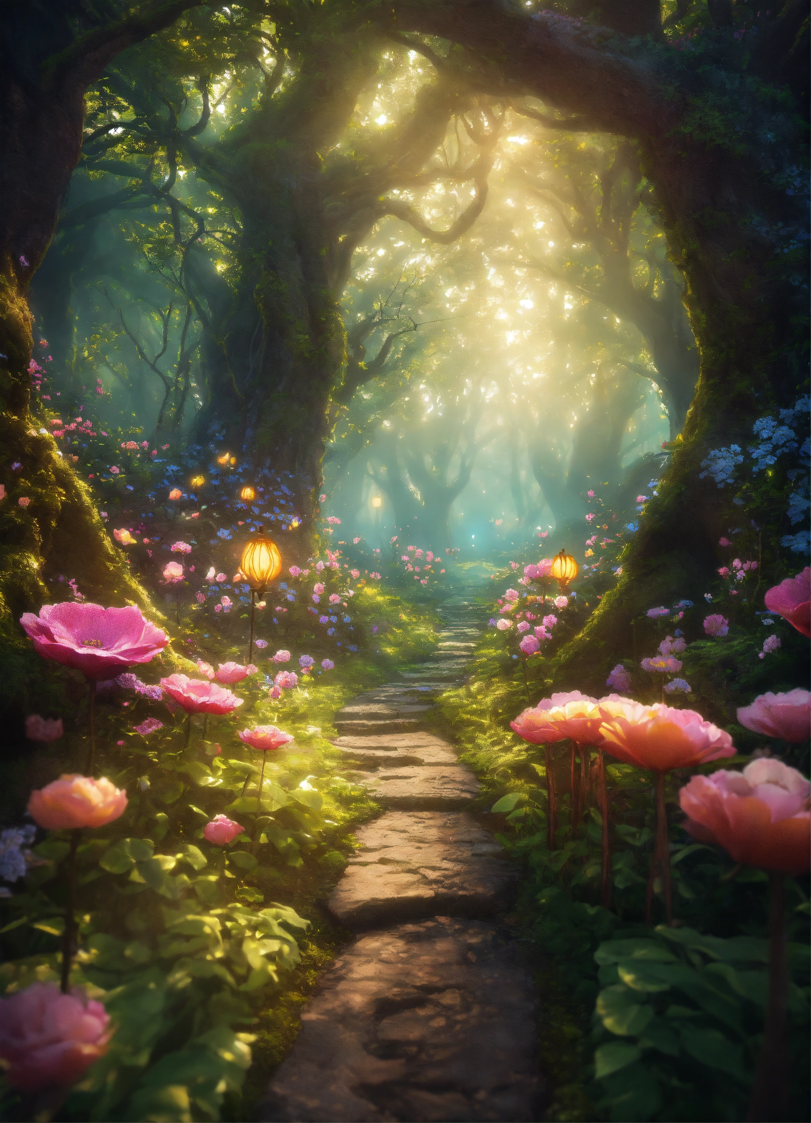 Lexica - A path through fantasy woodland with gigantic enchanted ...