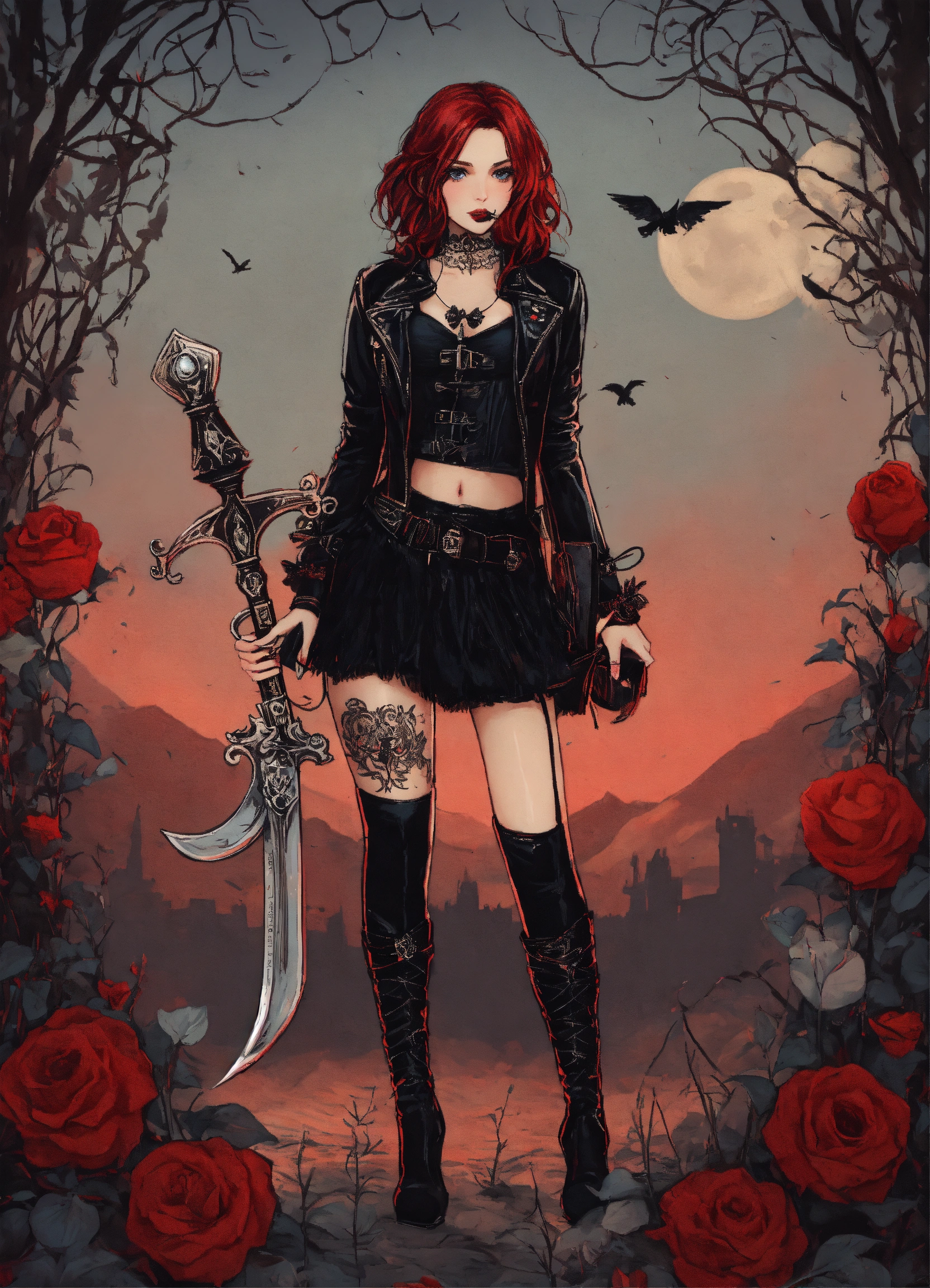 Lexica - Girl power gothic illustration