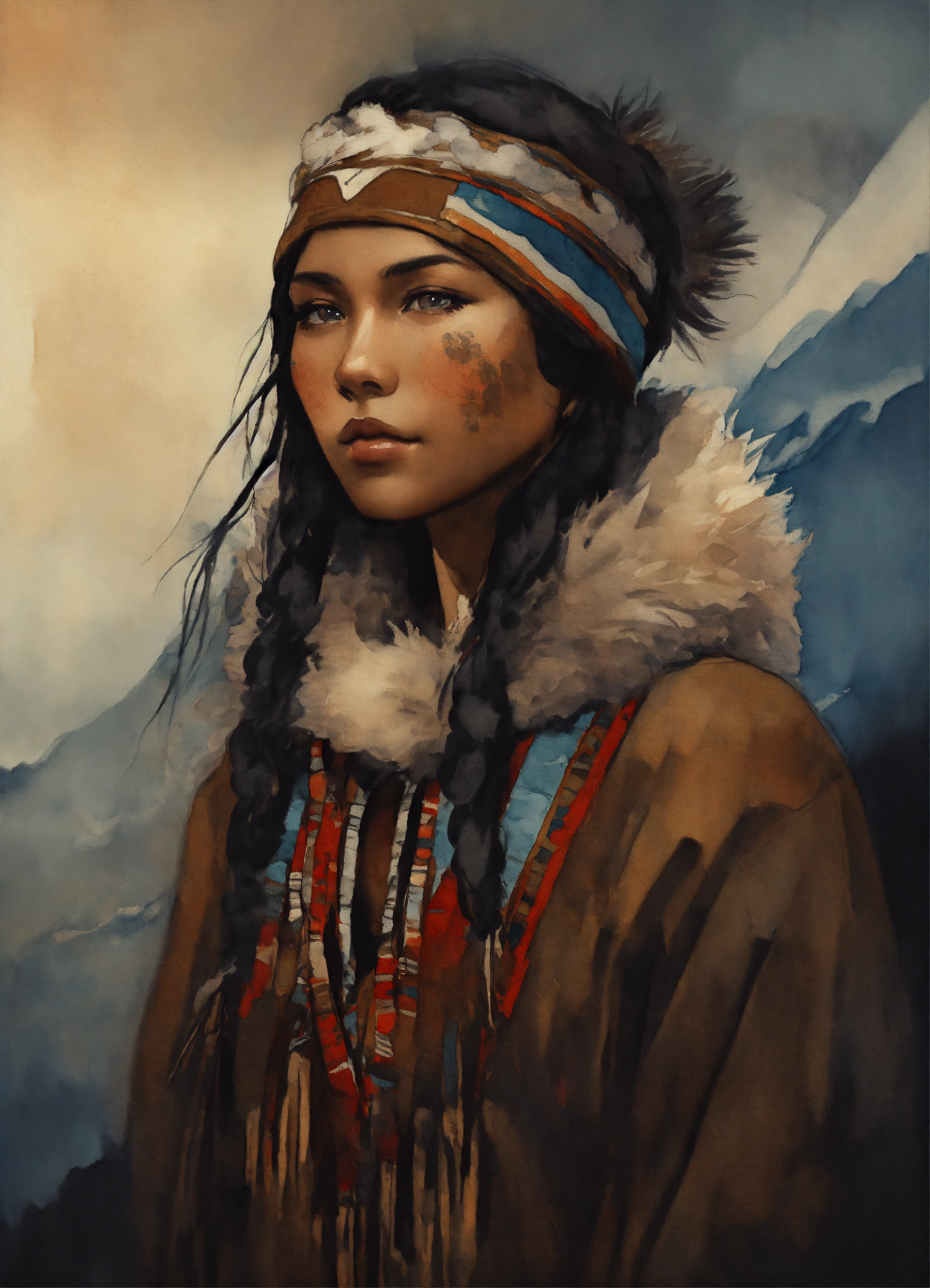 Lexica - Painting of a young siberian 