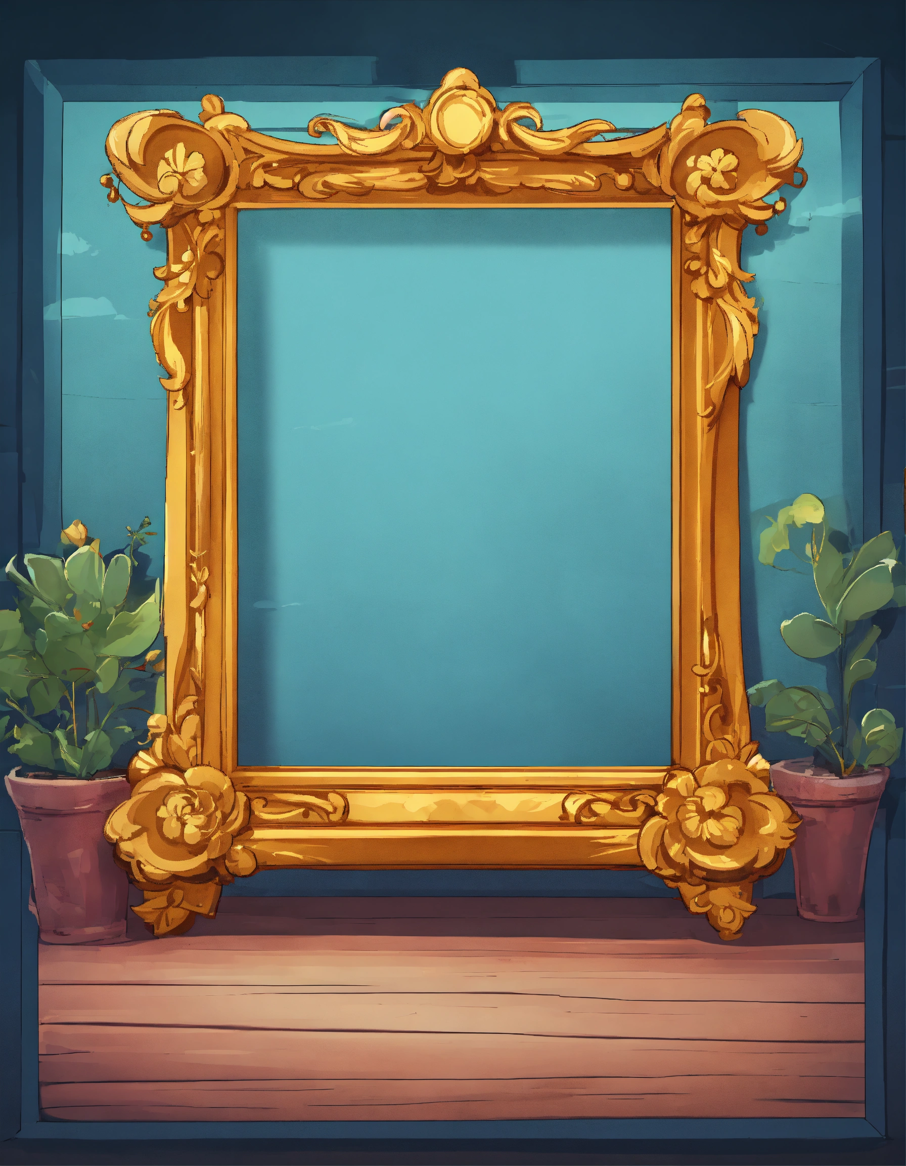 Lexica - Empty Photoframe cartoon 2d