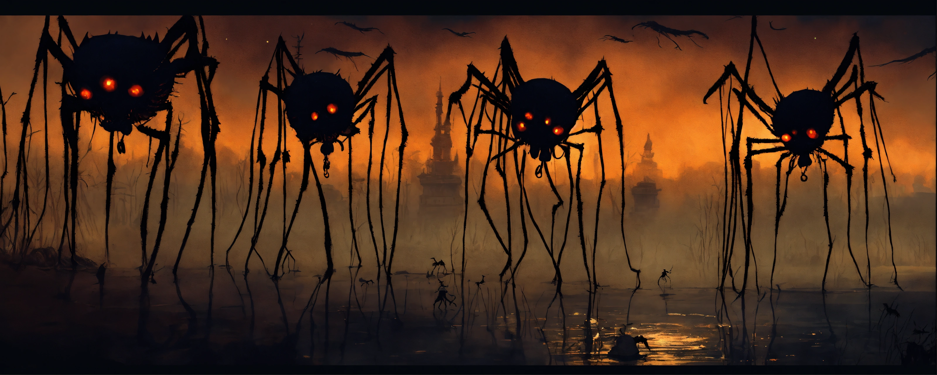 Lexica - Under a full moon, terrifying creatures of various sizes ...