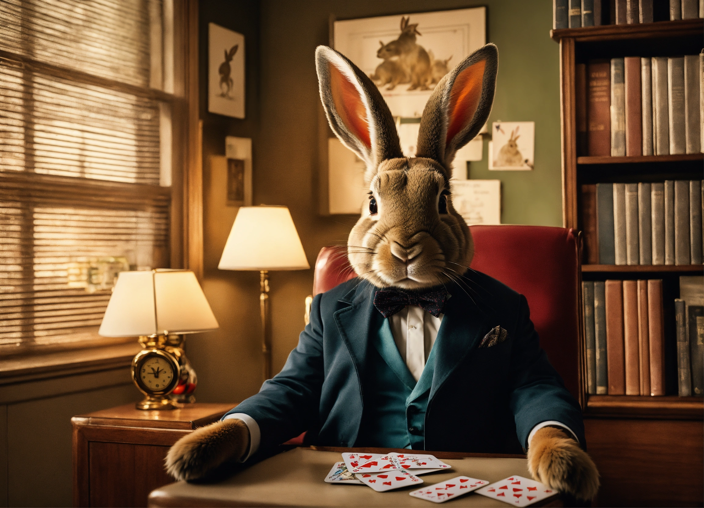 Lexica - The rabbit has metaphorical cards in his hands in the ...