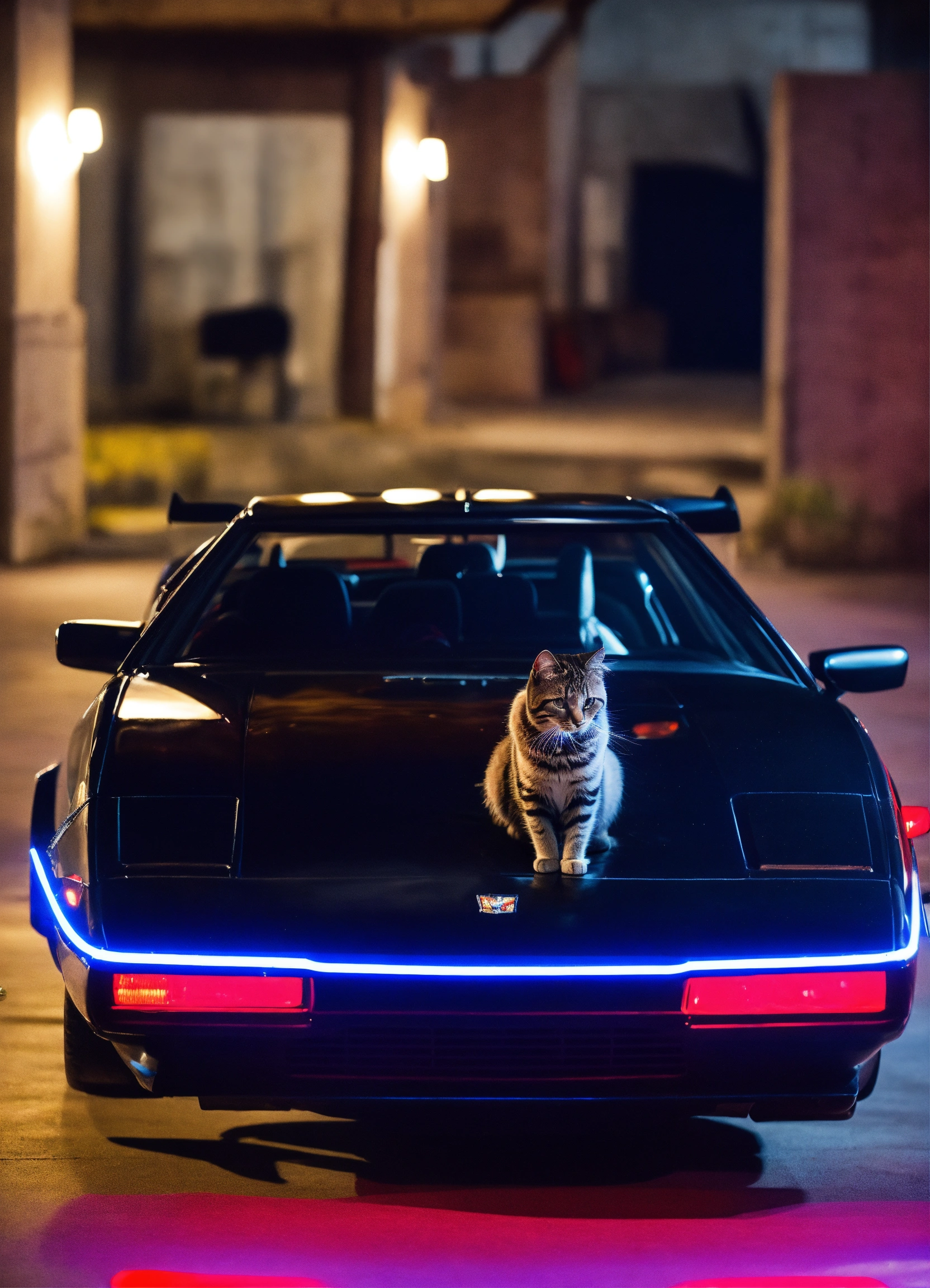 Lexica - Cats Knight Rider car cosplay KITT