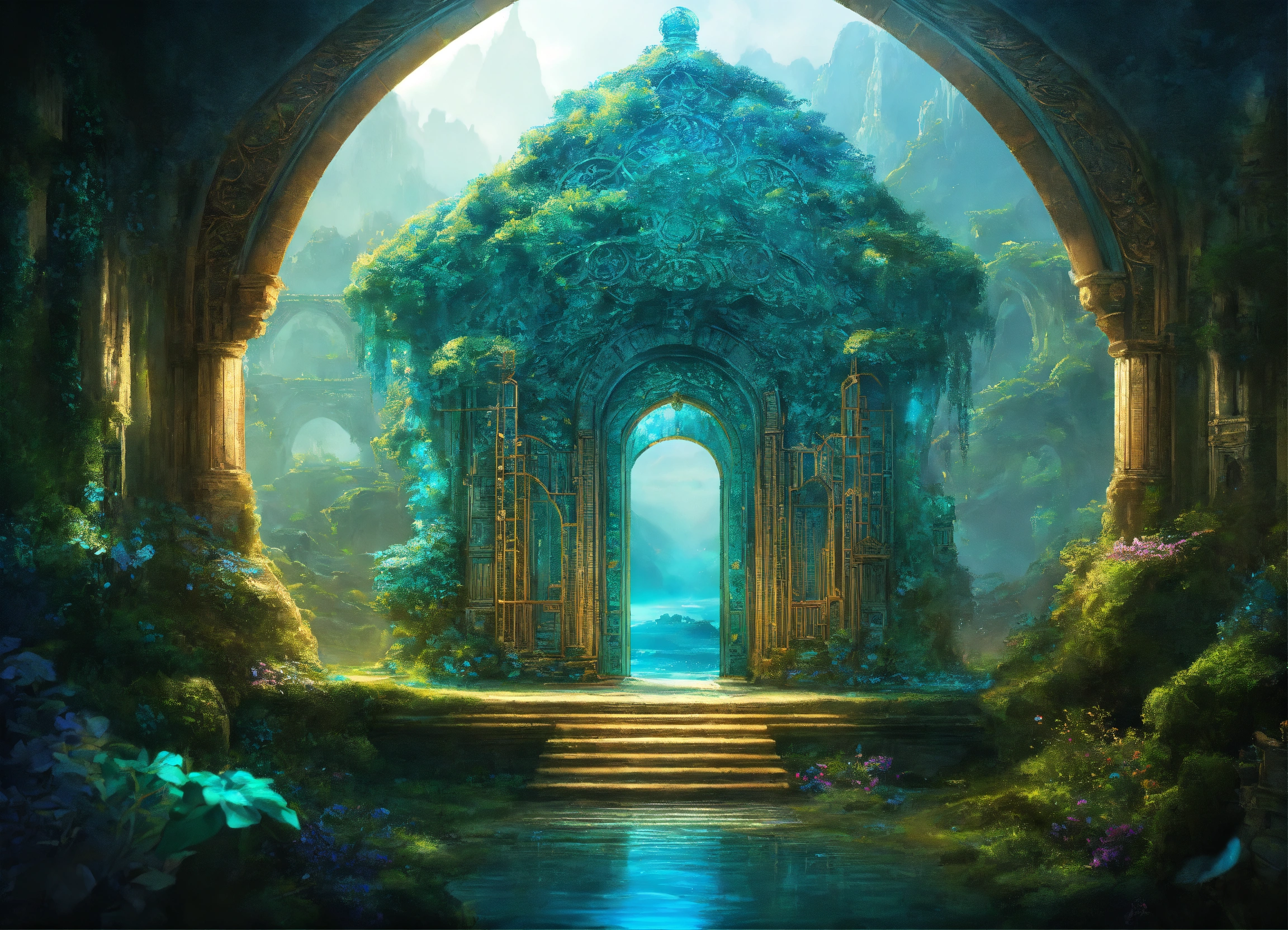 Lexica - Create an intricate fantasy landscape centered around ...