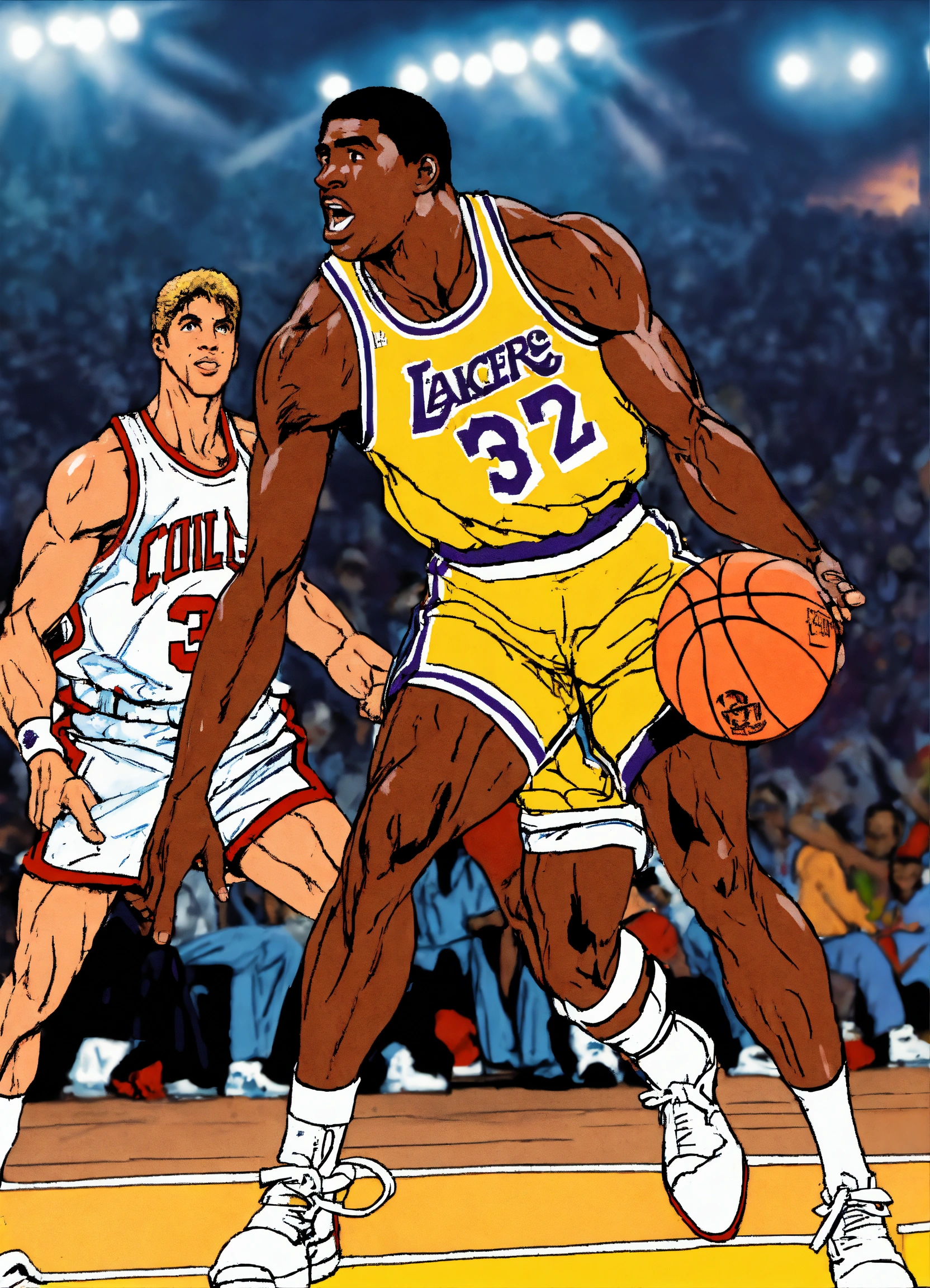 Lexica - Magic Johnson in action drawn by Todd McFarlane