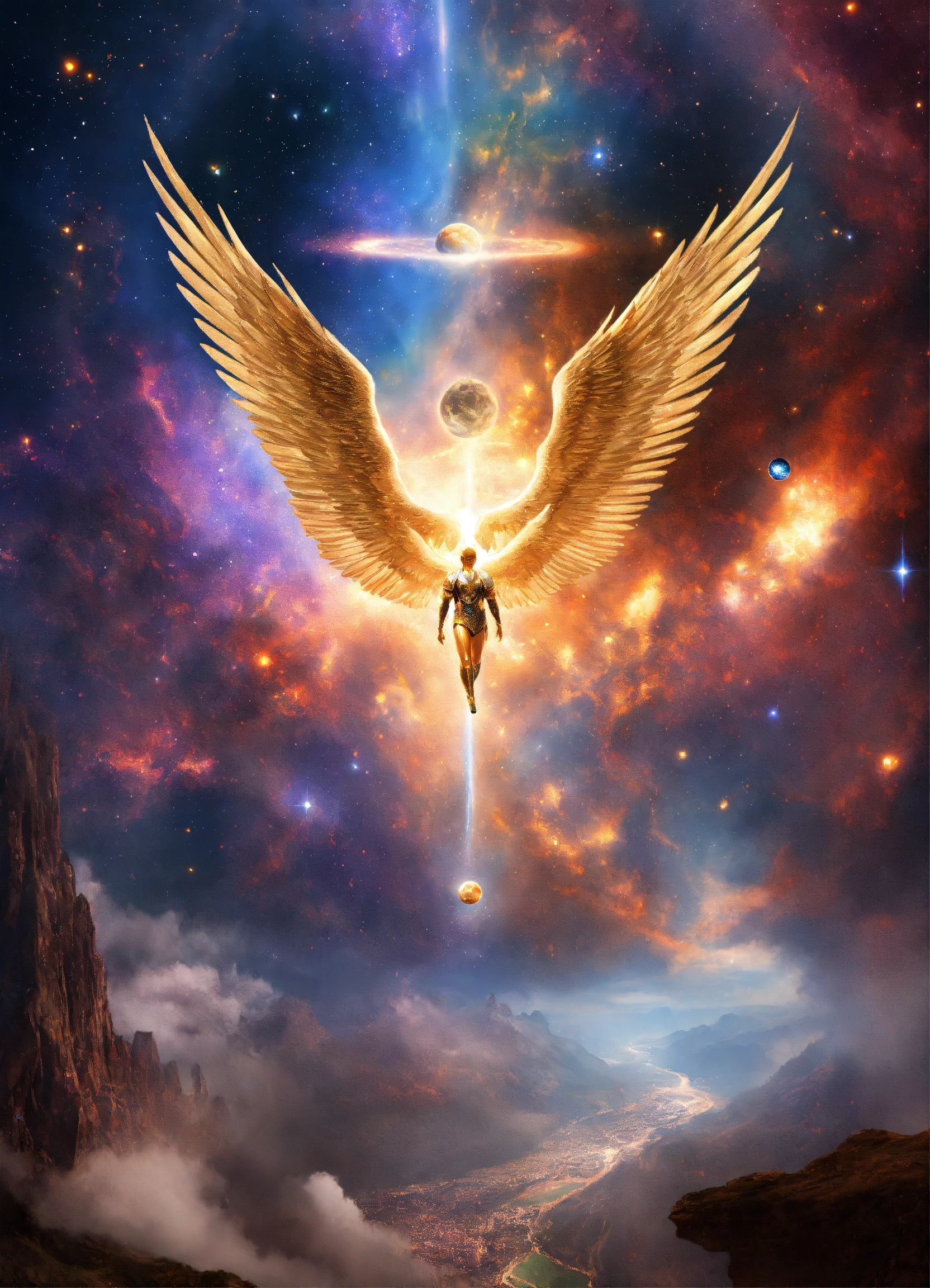 Lexica - Multiverse, galaxy with archangel michael