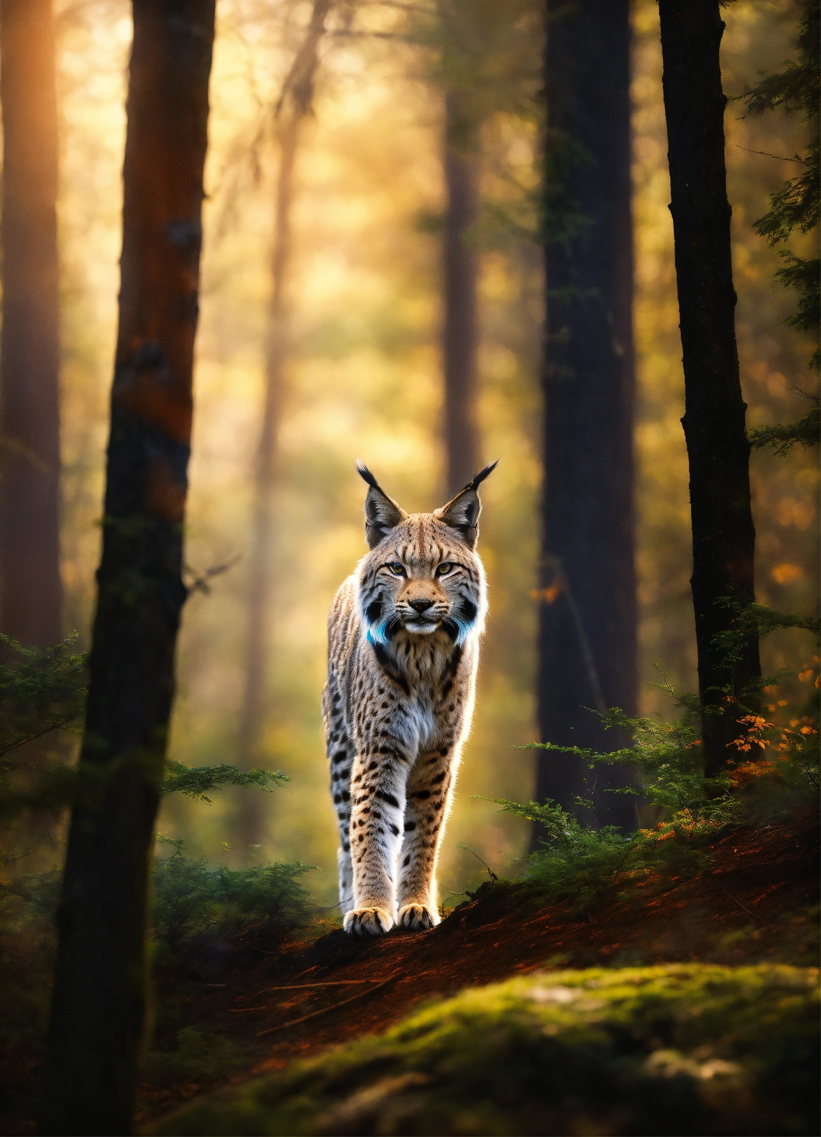 Lexica - Concept art, portrait of a lynx in a Wisconsin forest