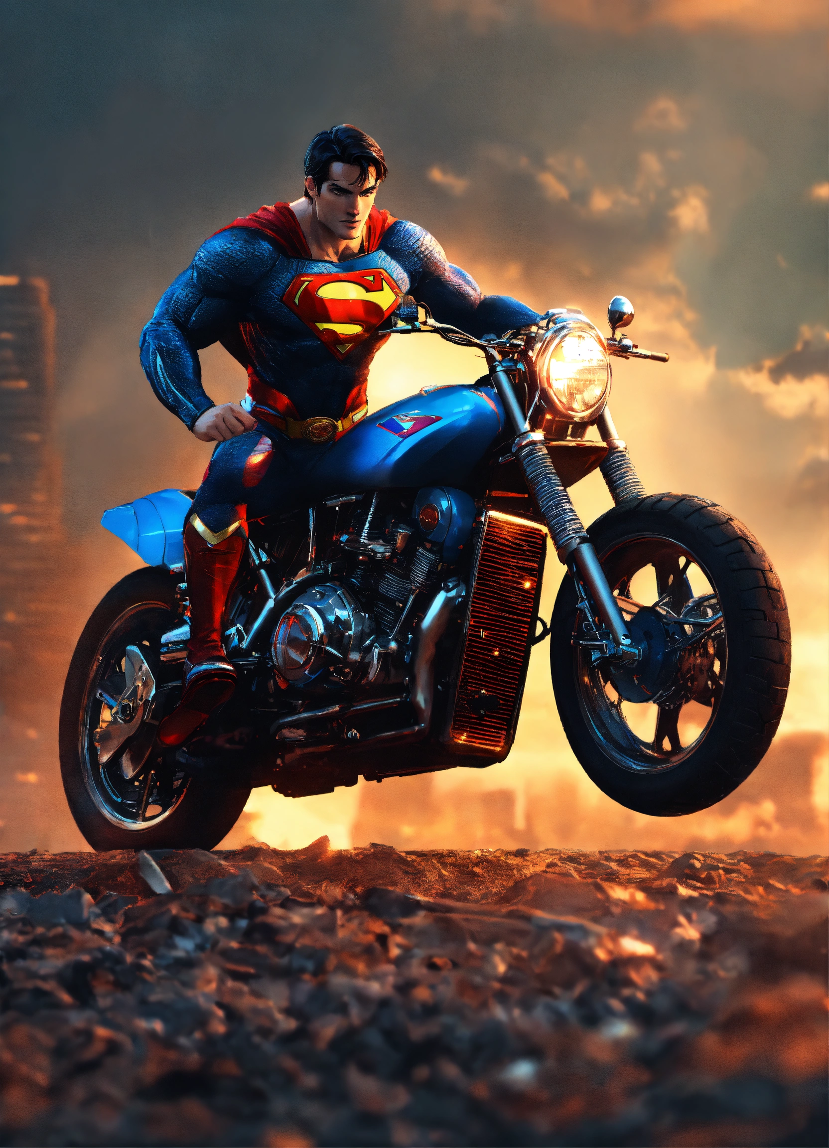 Lexica - Superman in the form of a motorcycle,8K
