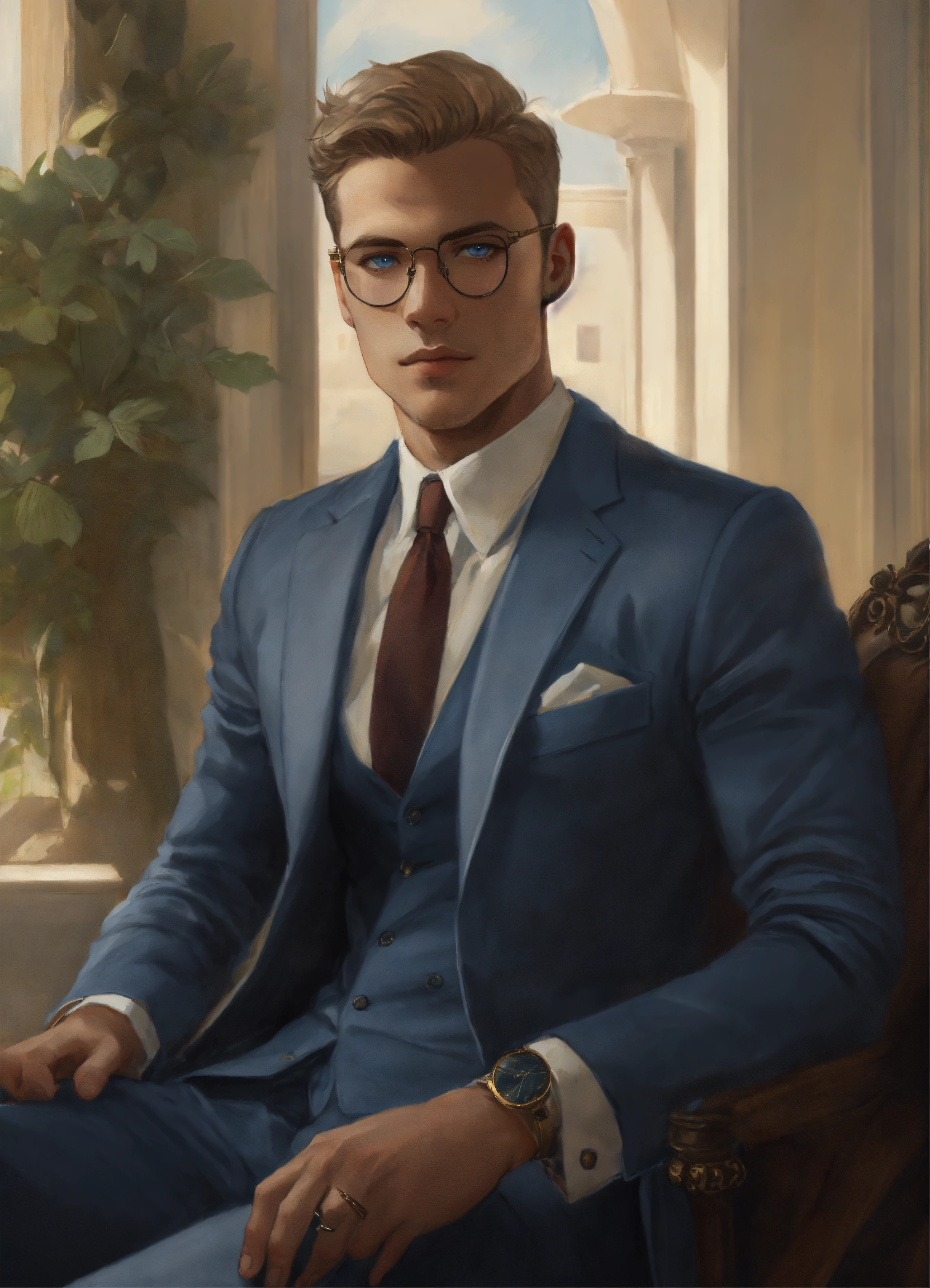 Lexica - A handsome caucasian male with aviator glasses with blue eyes ...