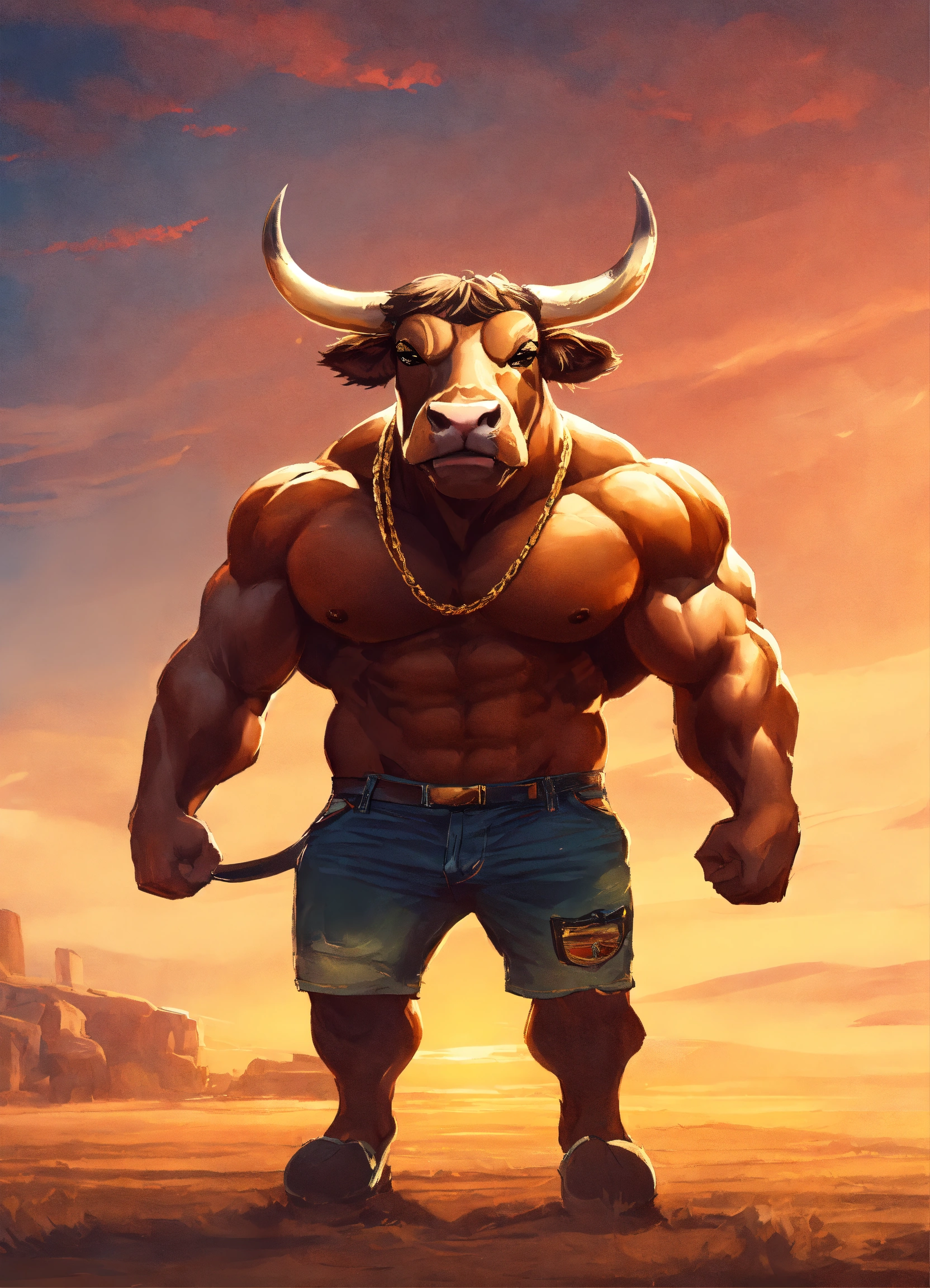 Lexica - A riped bull with abs that flex his arms with sunglasses and ...