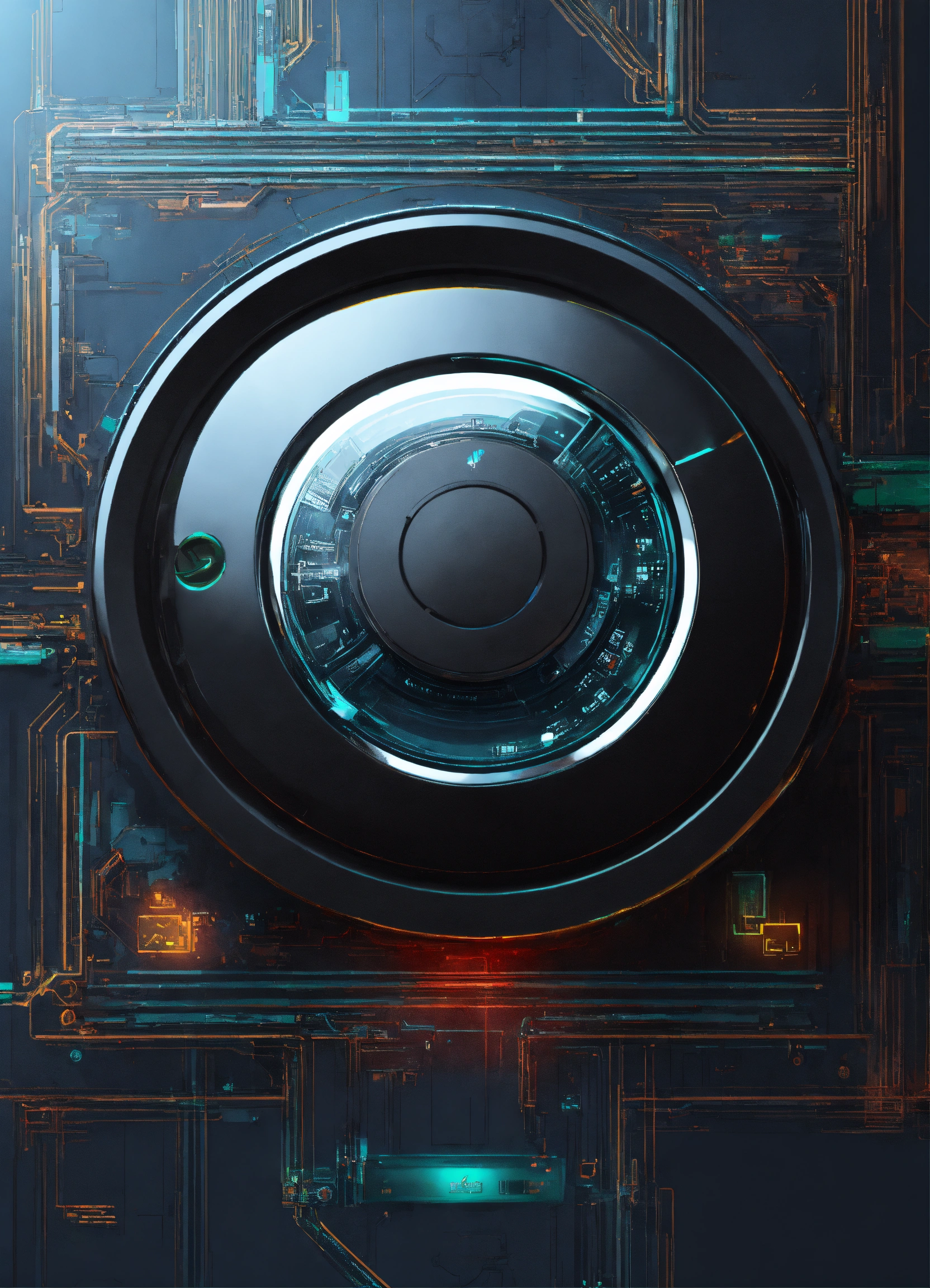 Lexica - A futuristic button (hint), elegant, ultracontemporary, hight-tech