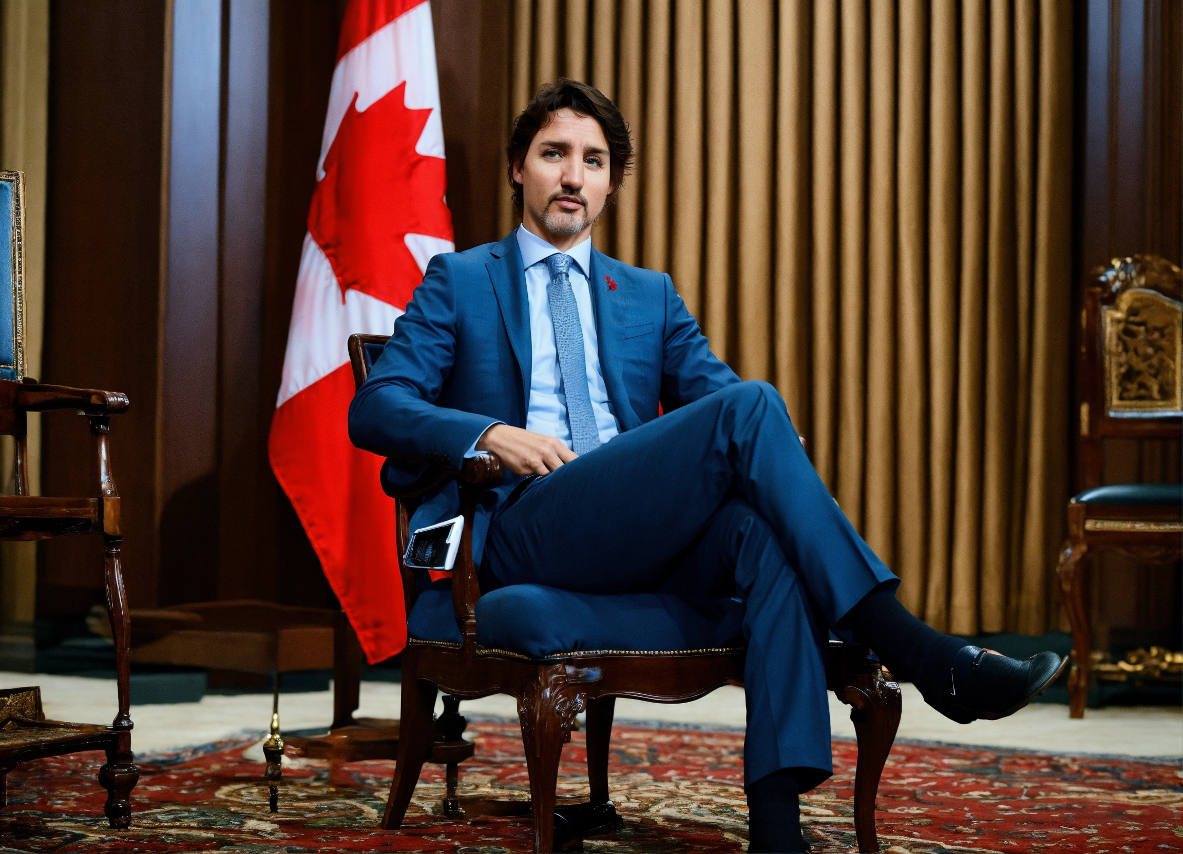 Lexica - JUSTIN TRUDEAU SITTING IN A CHAIR