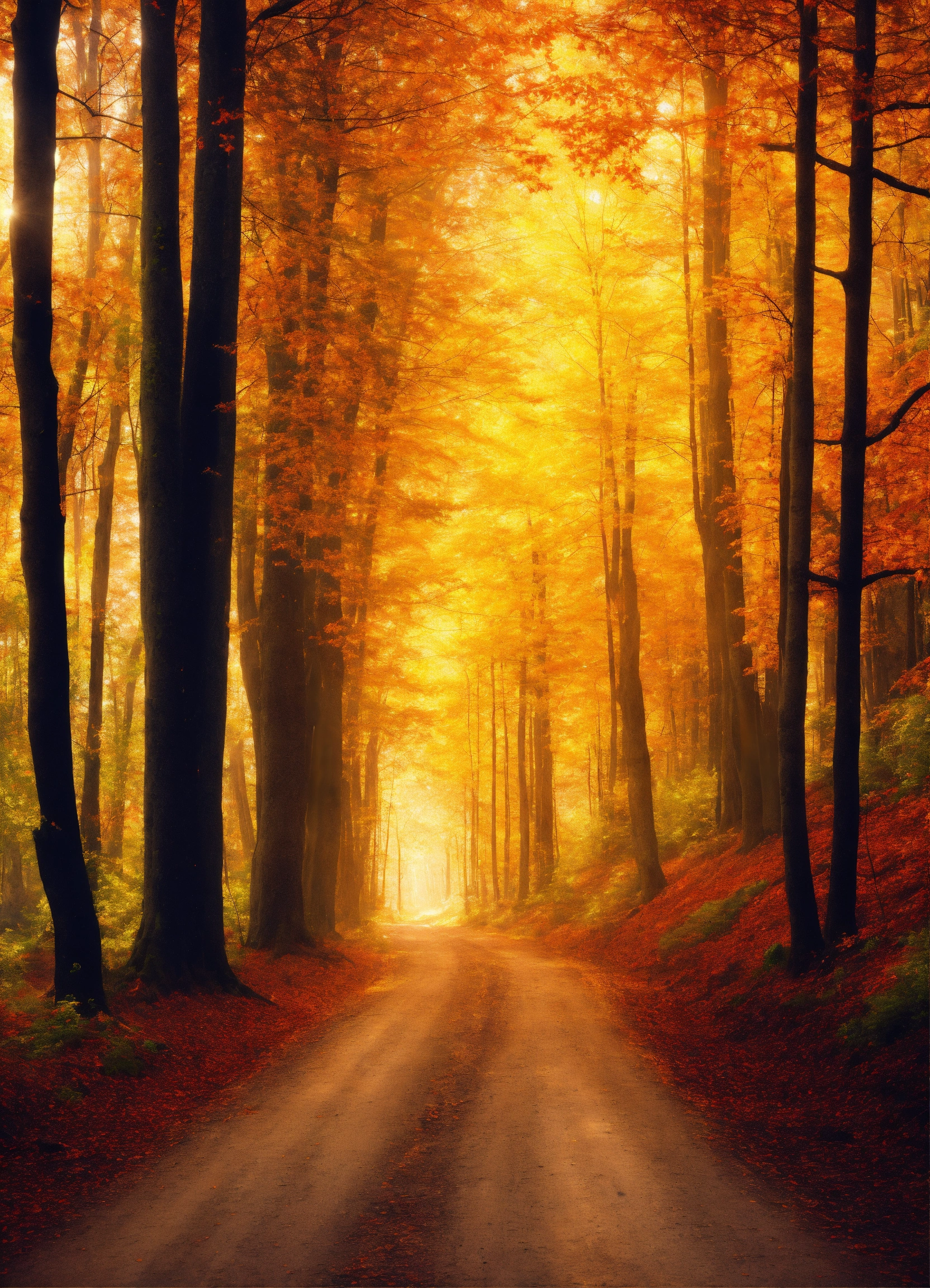 Lexica - Create a painting of an enchanted forest scene with a dirt ...