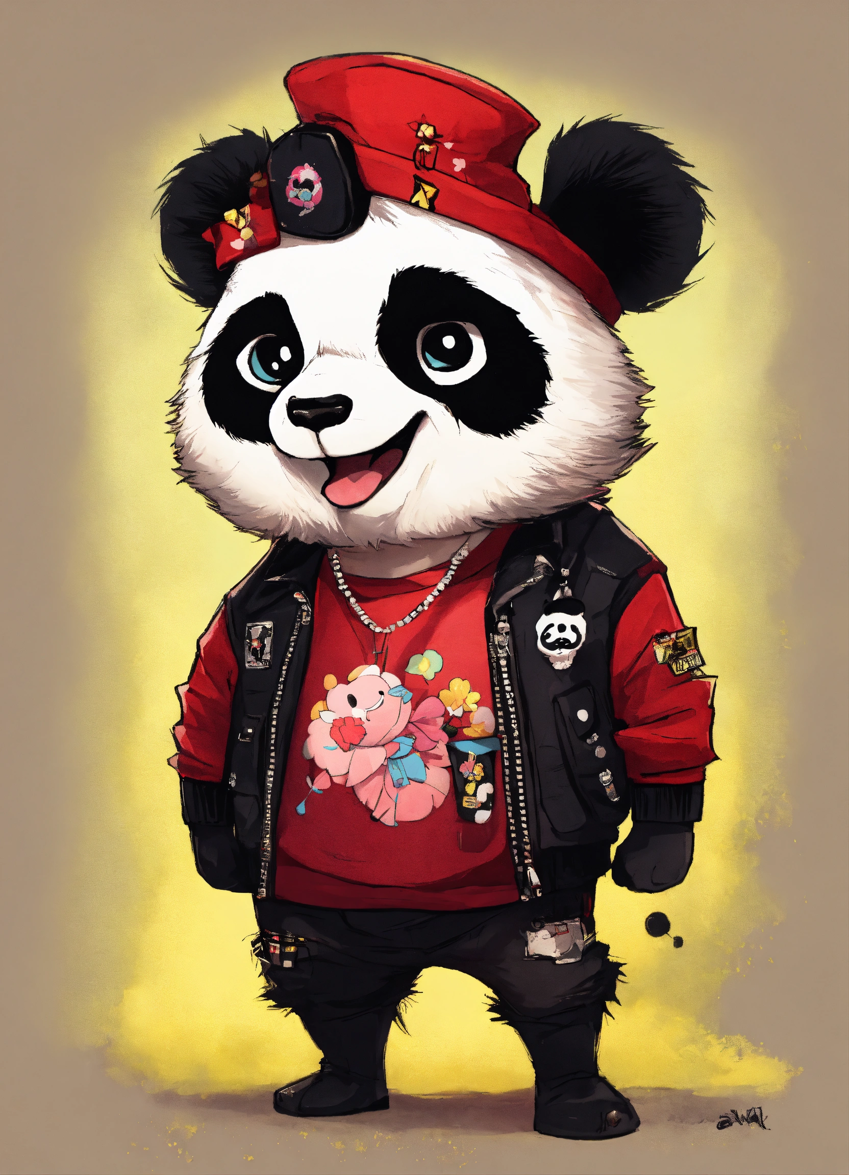 Lexica - Punk cartoon panda