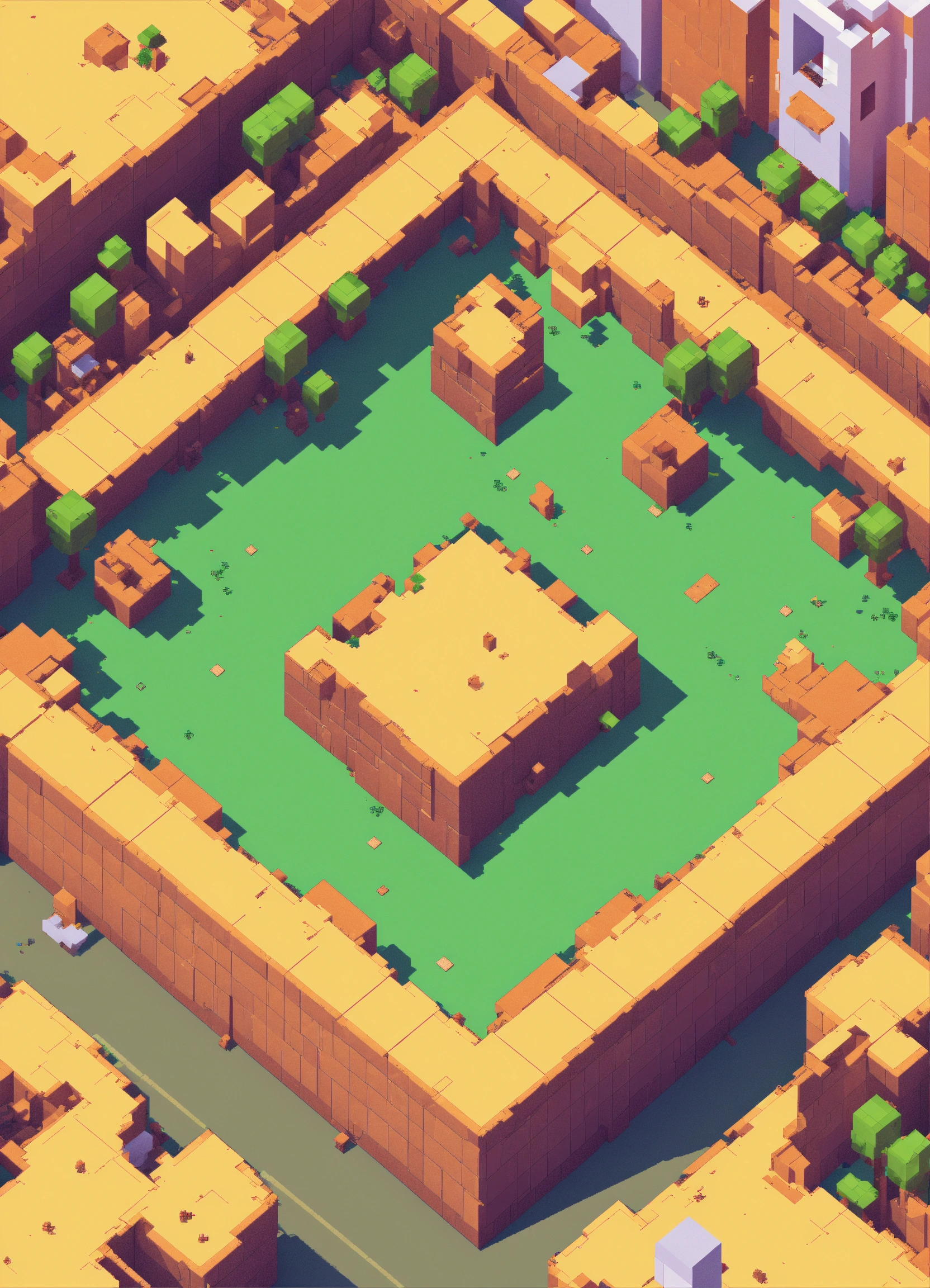 Lexica - Simple blocky pixel image in a 3/4 top-down perspective with ...