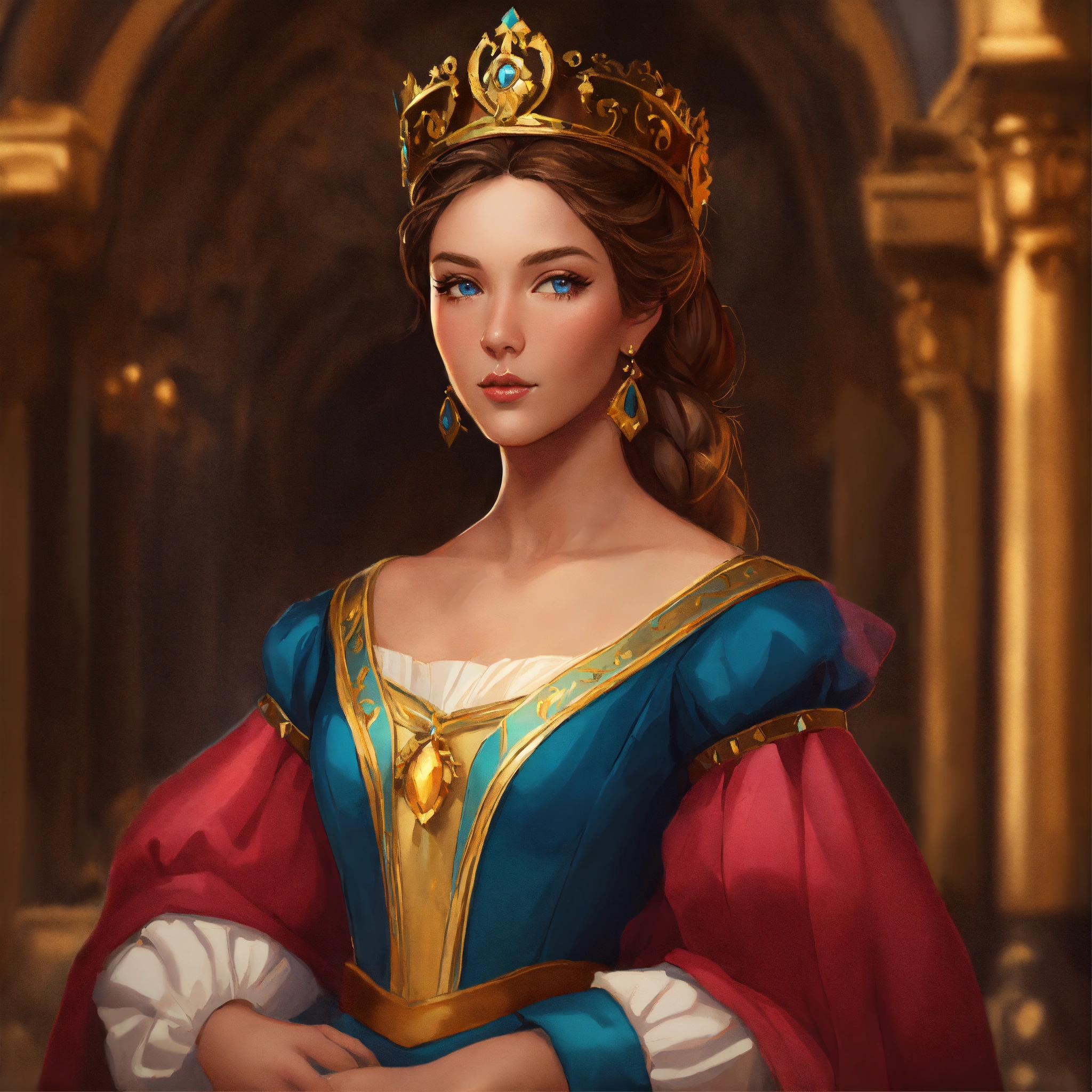Lexica - Renaissance queen, realistic cartoon oil paint, 2D ...