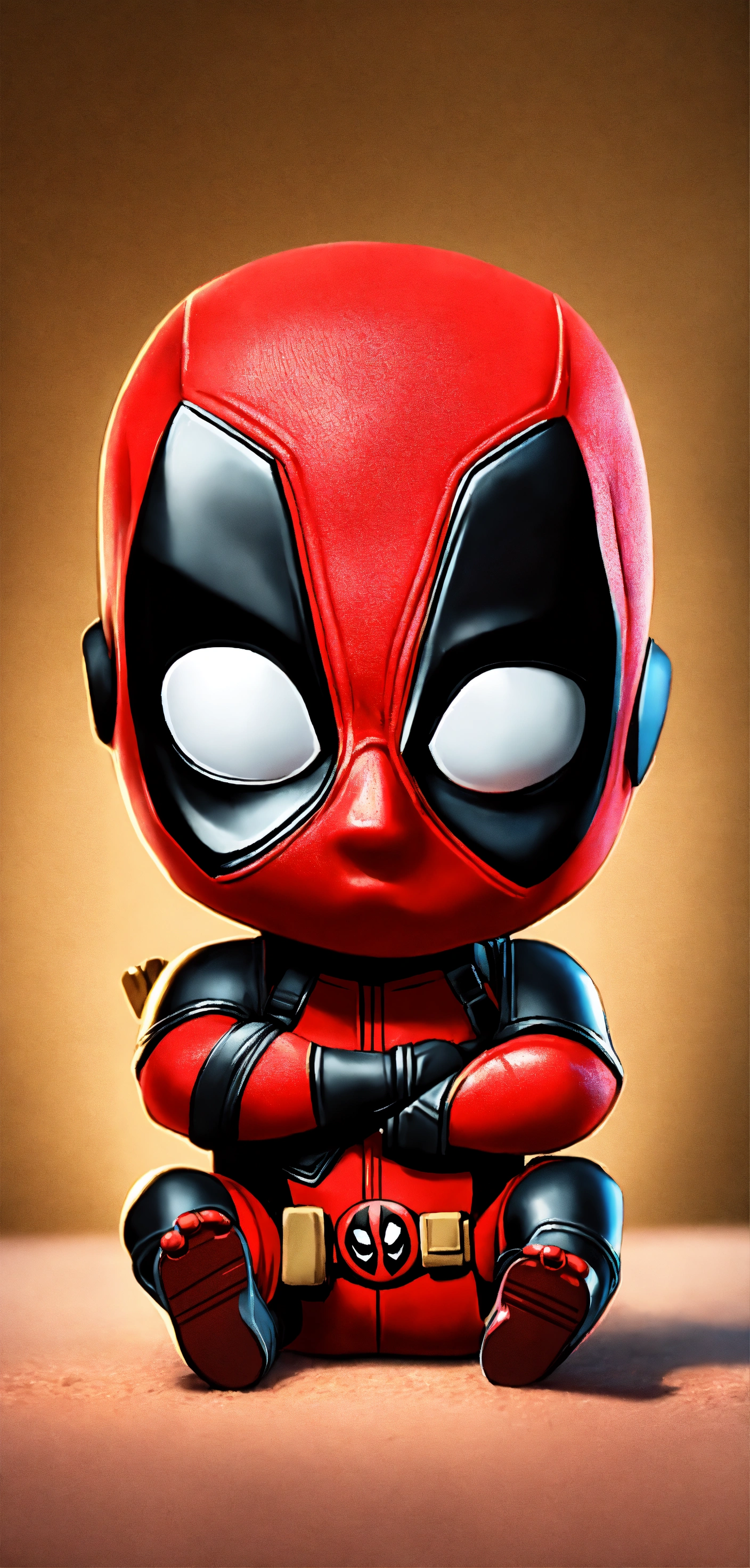 Lexica - Deadpool as a cute baby cartoon, big eyes Ultra realist