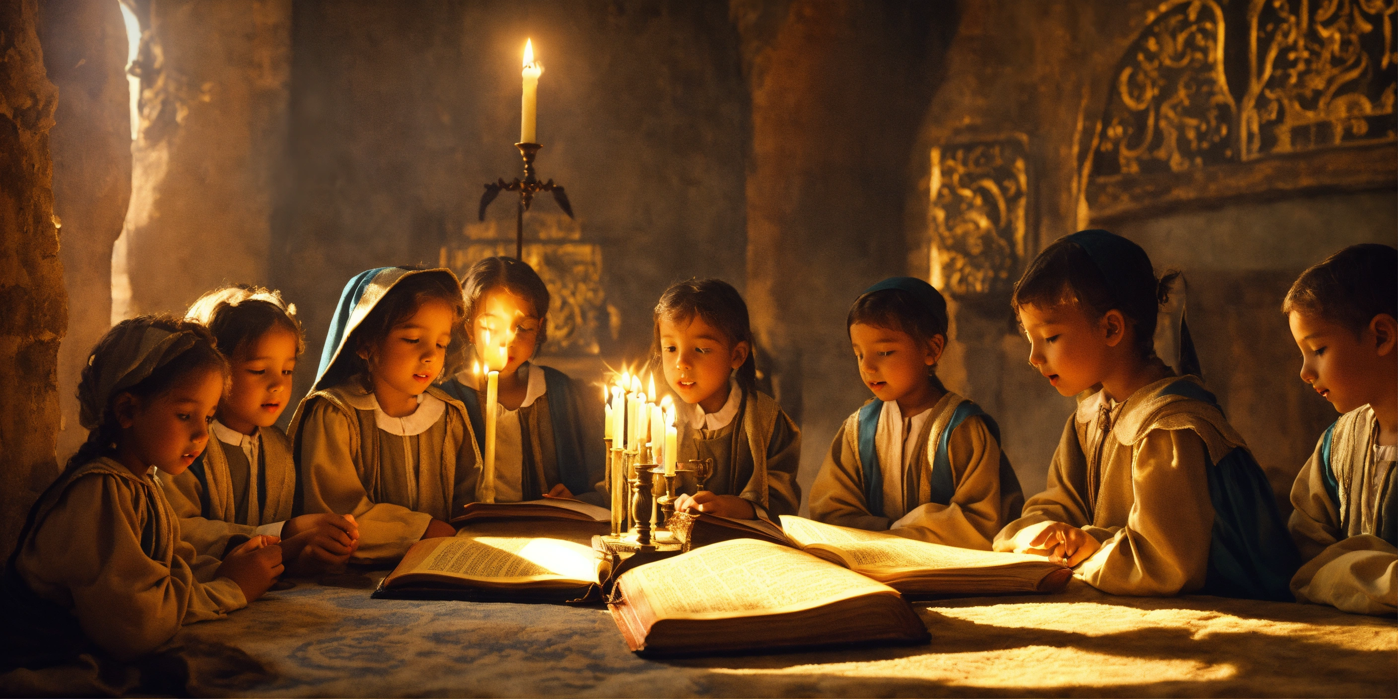 Lexica - Children in the class learn Torah in the Middle Ages