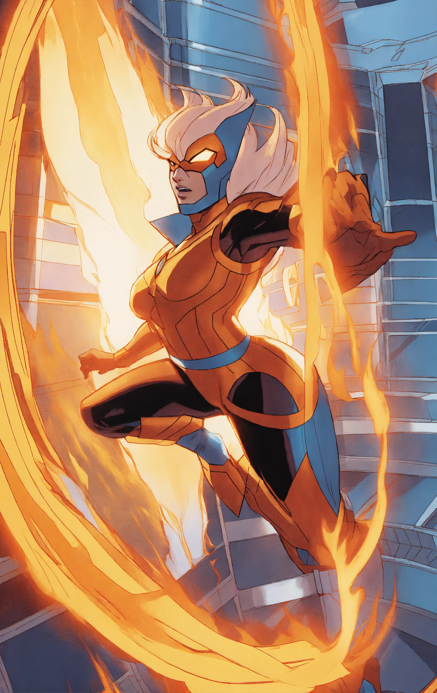 Lexica - Marvel animated crystal inhuman in action blue and orange ...