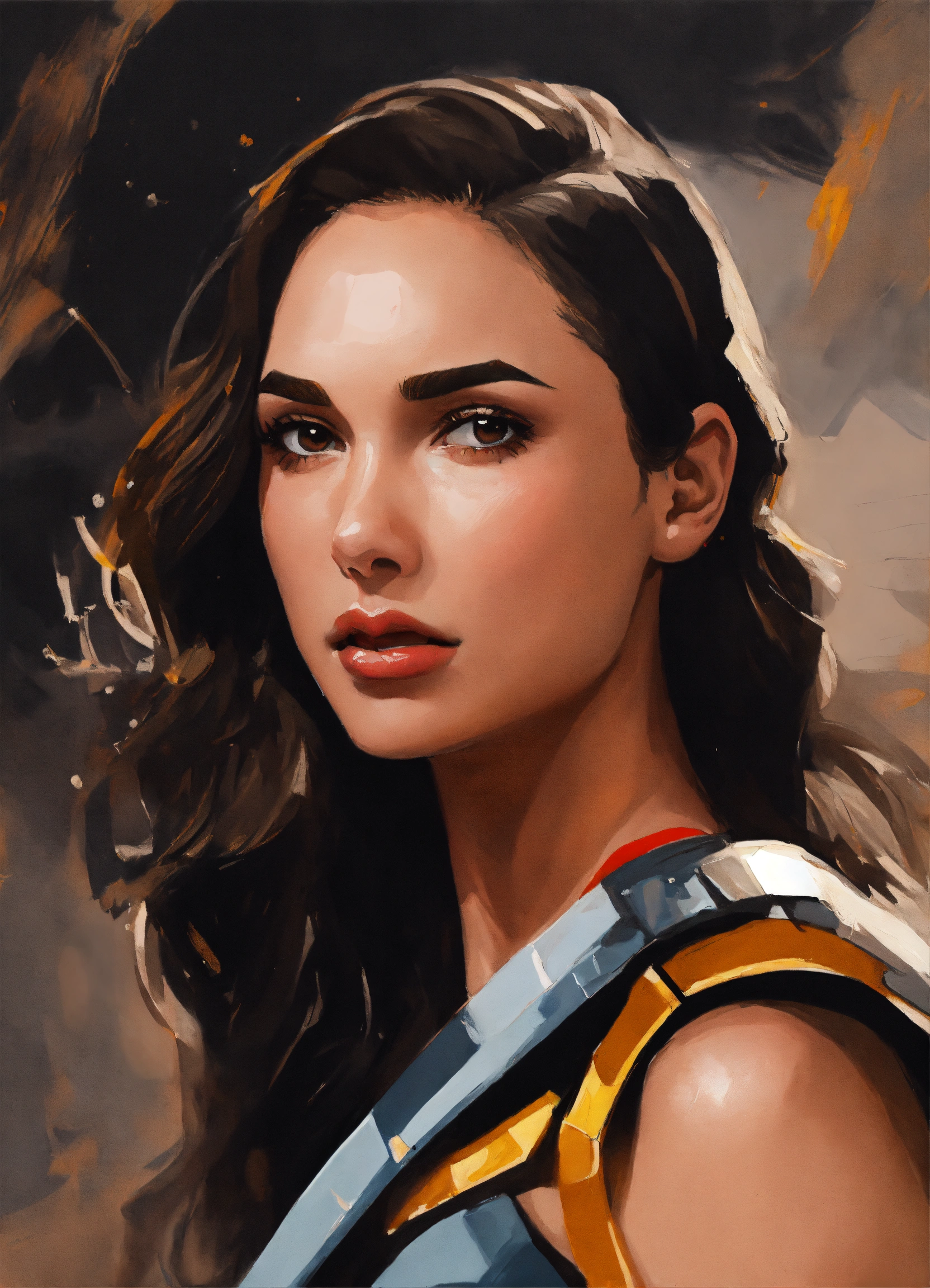 Lexica - Minimalist painting of sci - fi character, gal gadot, design ...