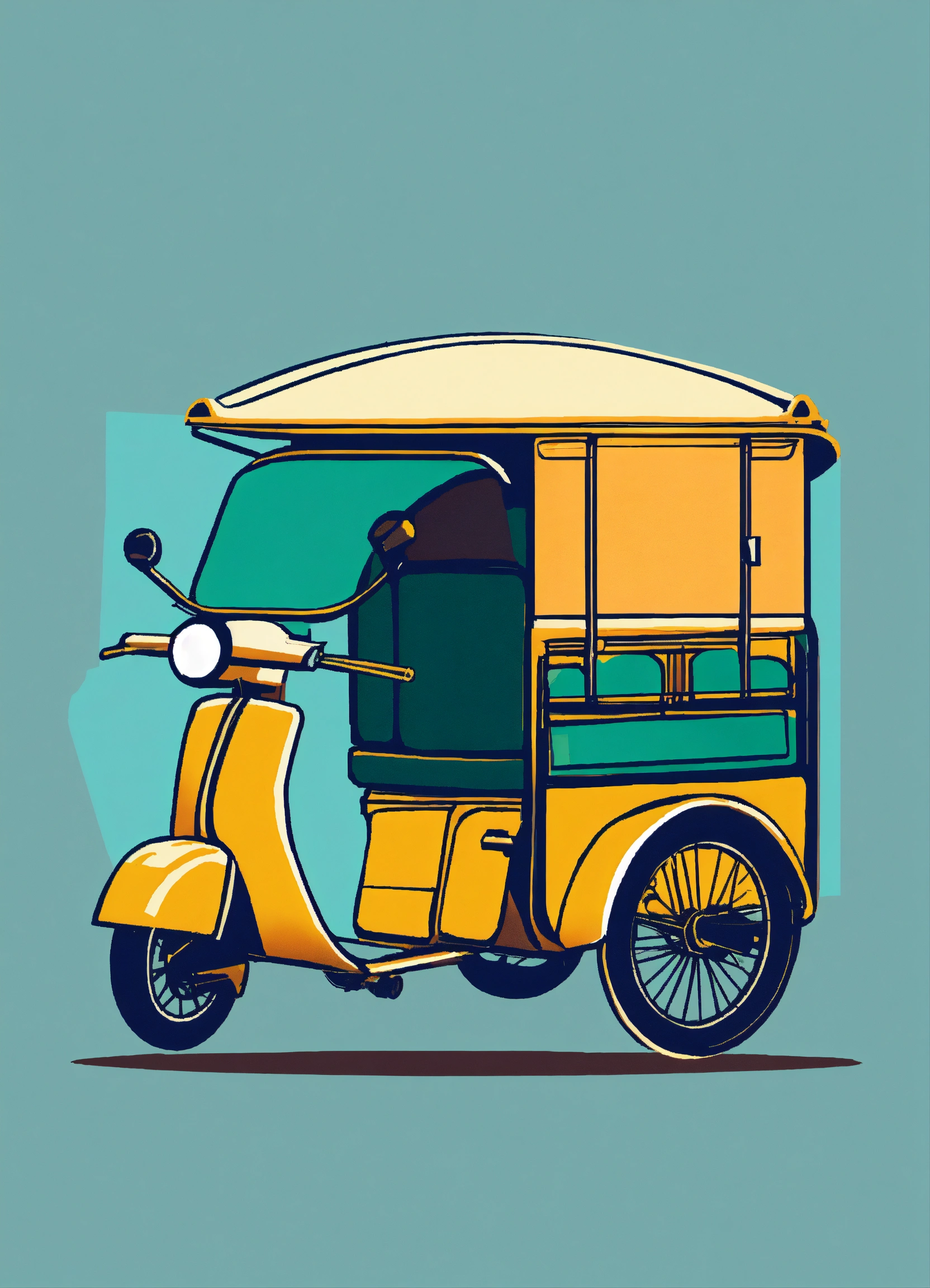 Lexica - A logo graphic of a rickshaw on a plain background.
