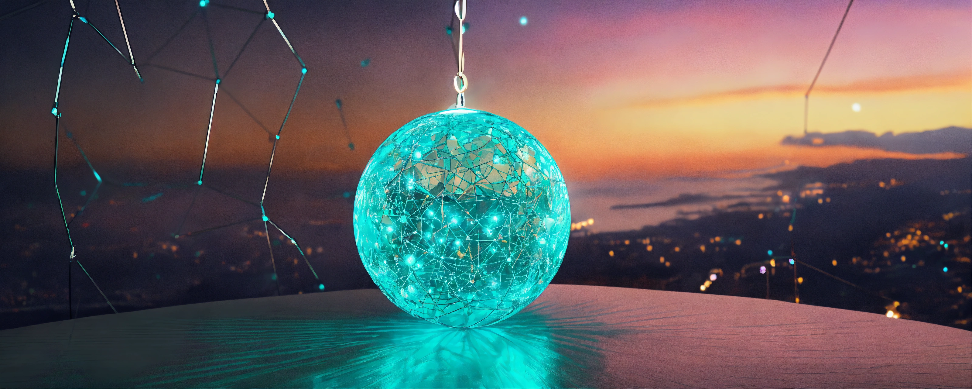 Lexica - Illustration of a turquoise glass ball connected to an ...
