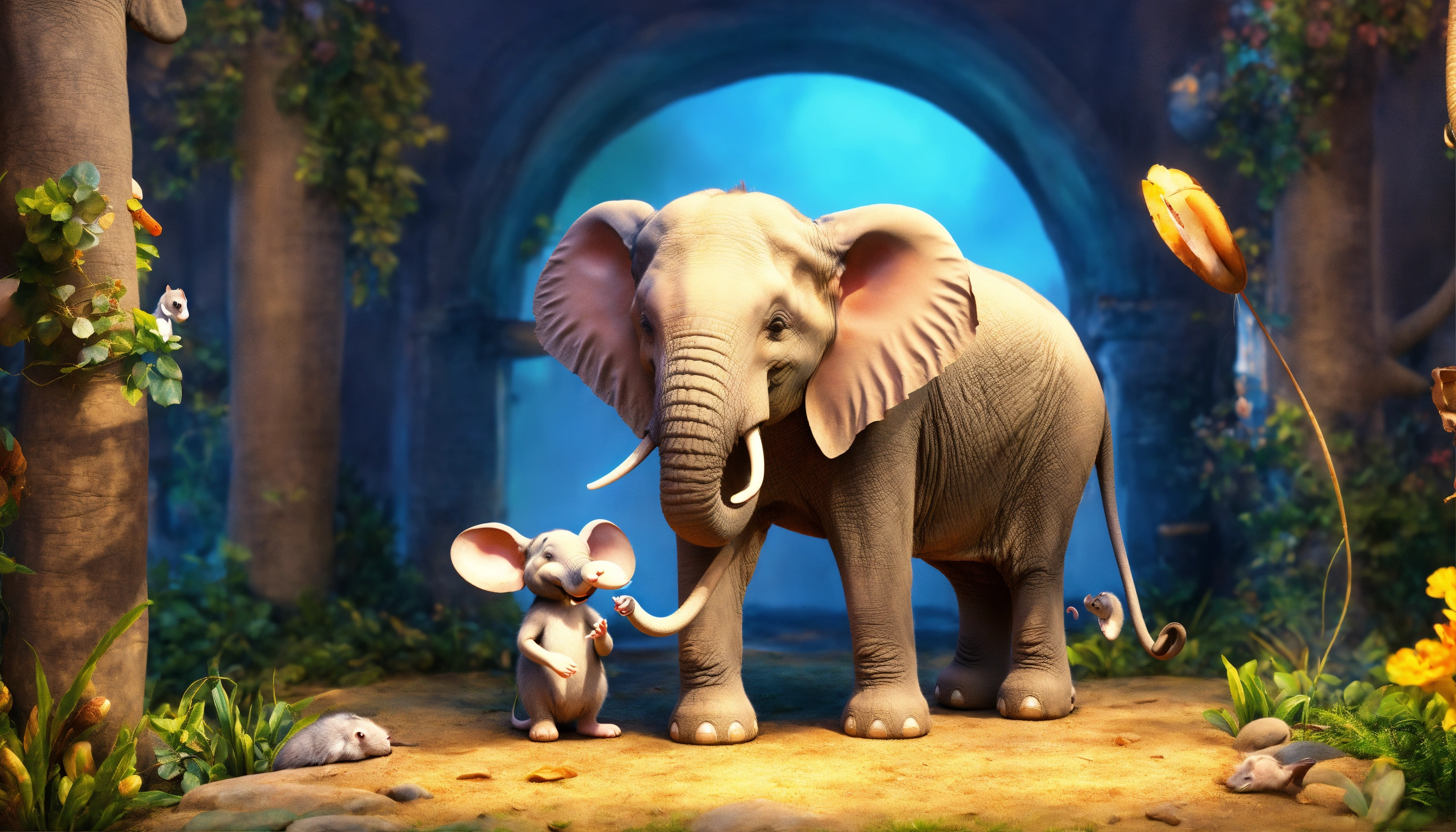 Lexica - Elephant and mouse friendship 